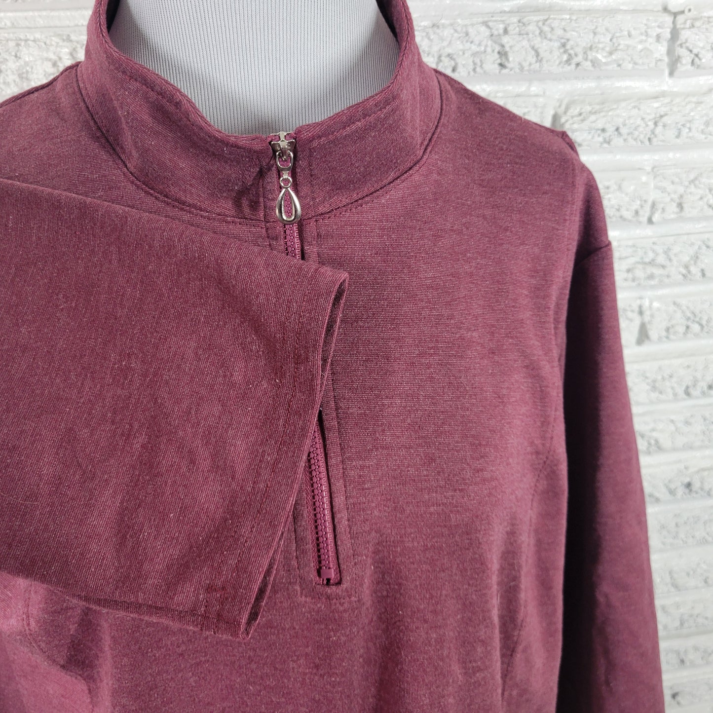 NorthStyle Women Smock Jacket 2X Plus Purple 1/4 Zip Pullover Stretch PUR44E
