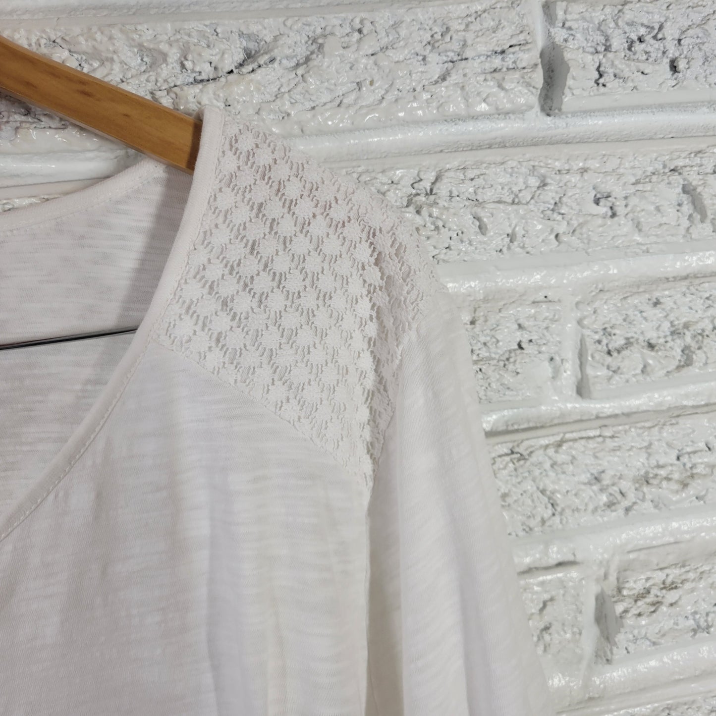Style & Co Women's 3X Top White 100% Cotton 3/4 Bell Sleeve Pullover WHI38E