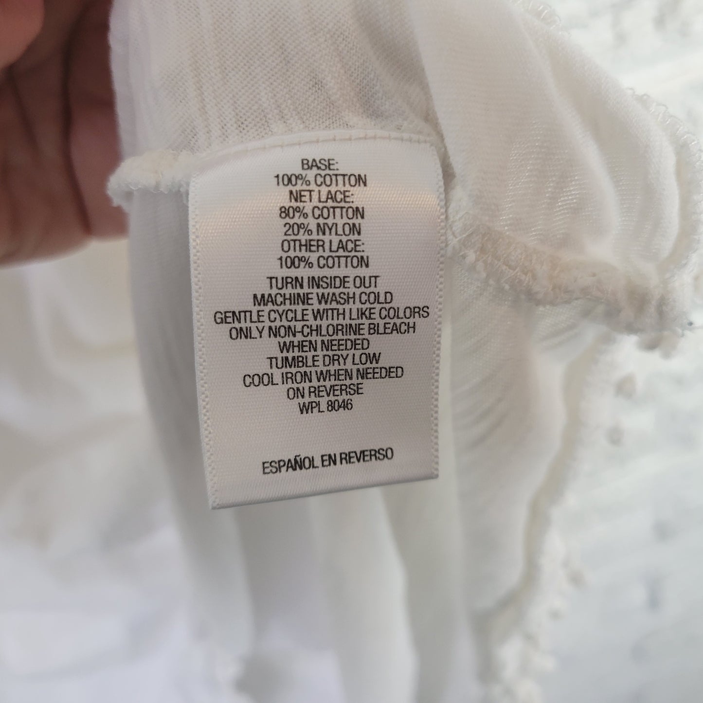 Style & Co Women's 3X Top White 100% Cotton 3/4 Bell Sleeve Pullover WHI38E