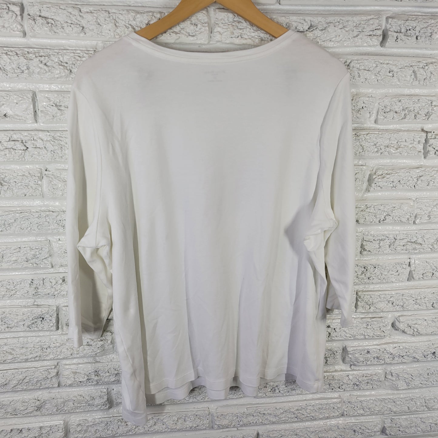 Studio Works Women's 2X Christmas Tree Tee White 100% Cotton WHI2E