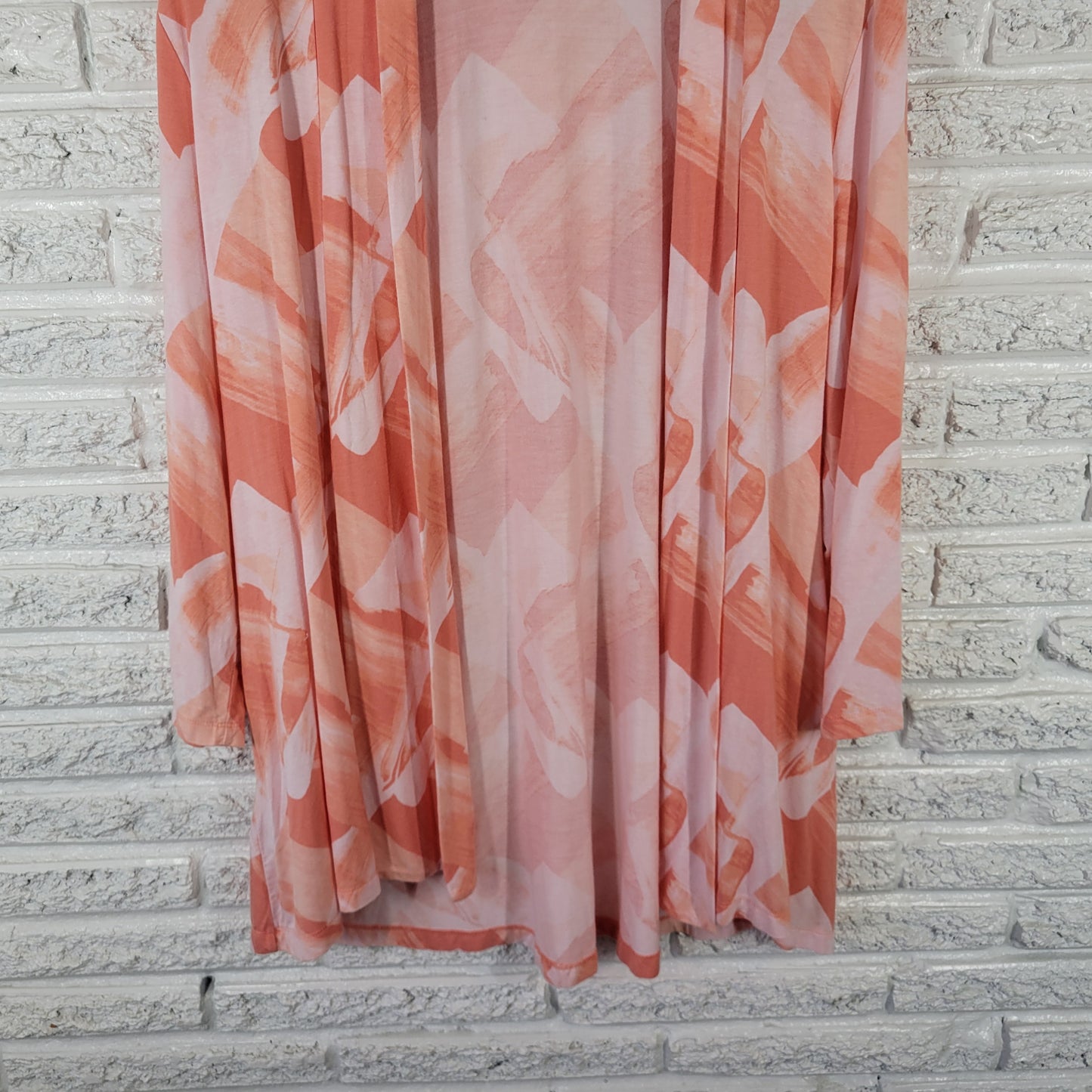 H by Halston Women's XL Cardigan Watercolor Floral Orange White Top WAT66E