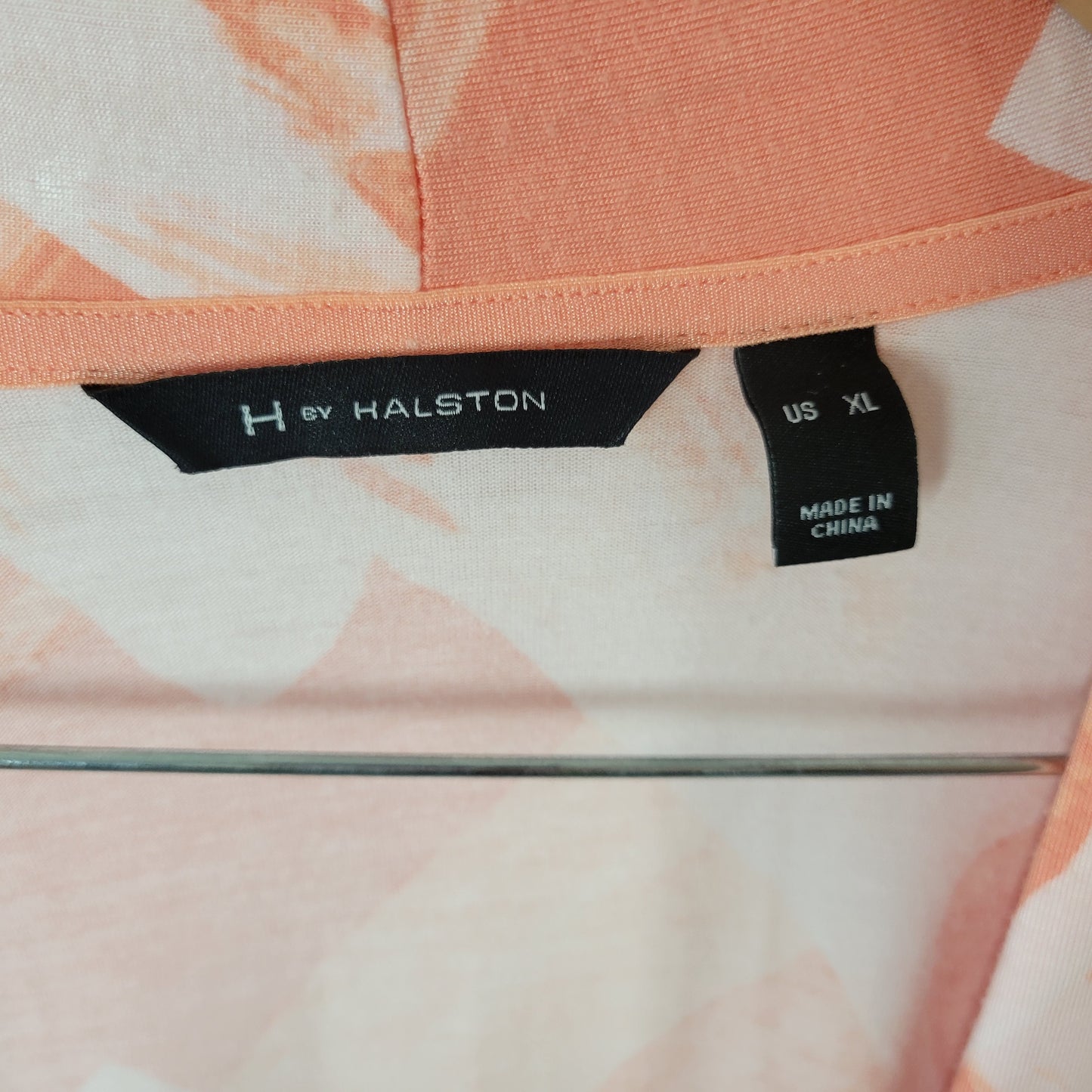 H by Halston Women's XL Cardigan Watercolor Floral Orange White Top WAT66E