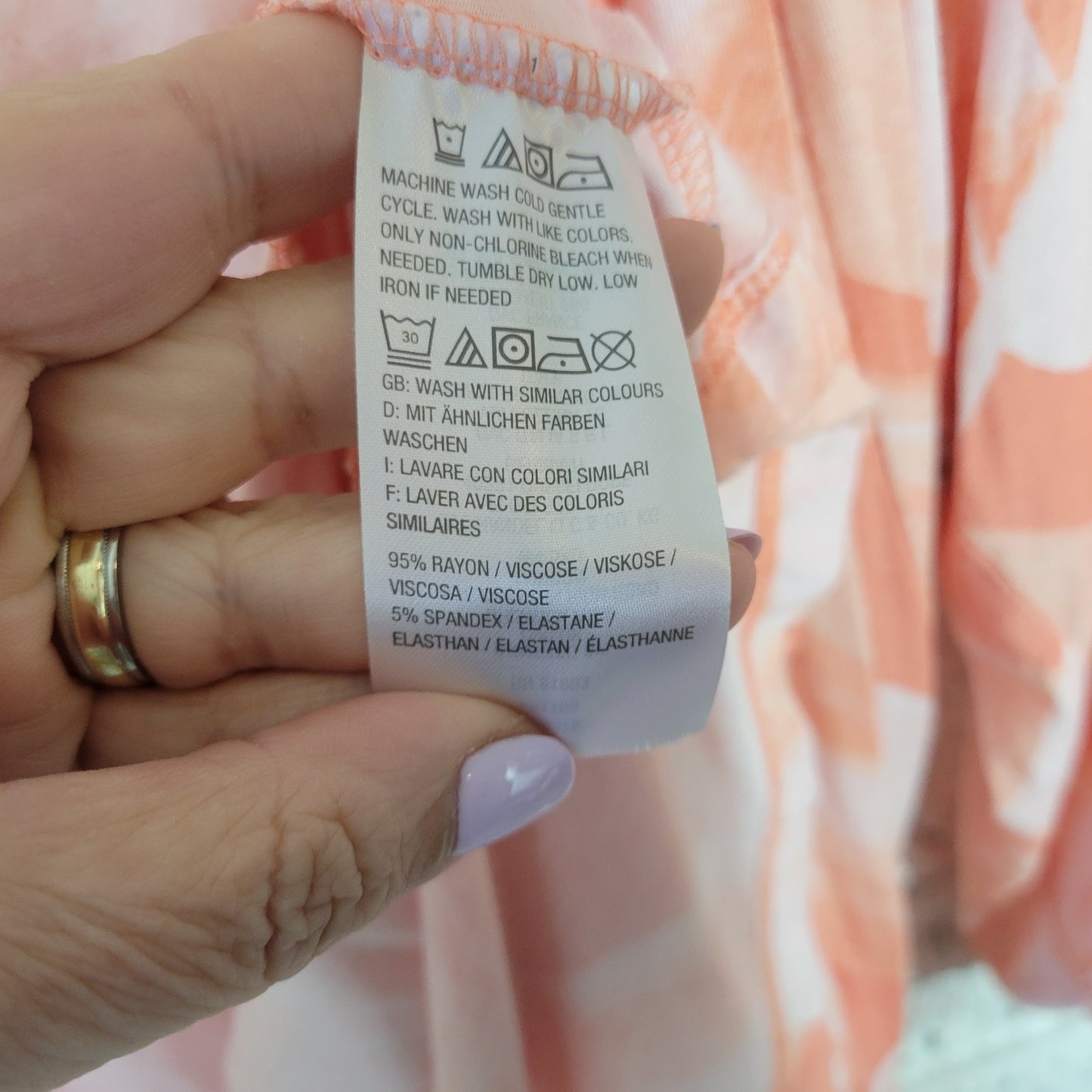 H by Halston Women's XL Cardigan Watercolor Floral Orange White Top WAT66E