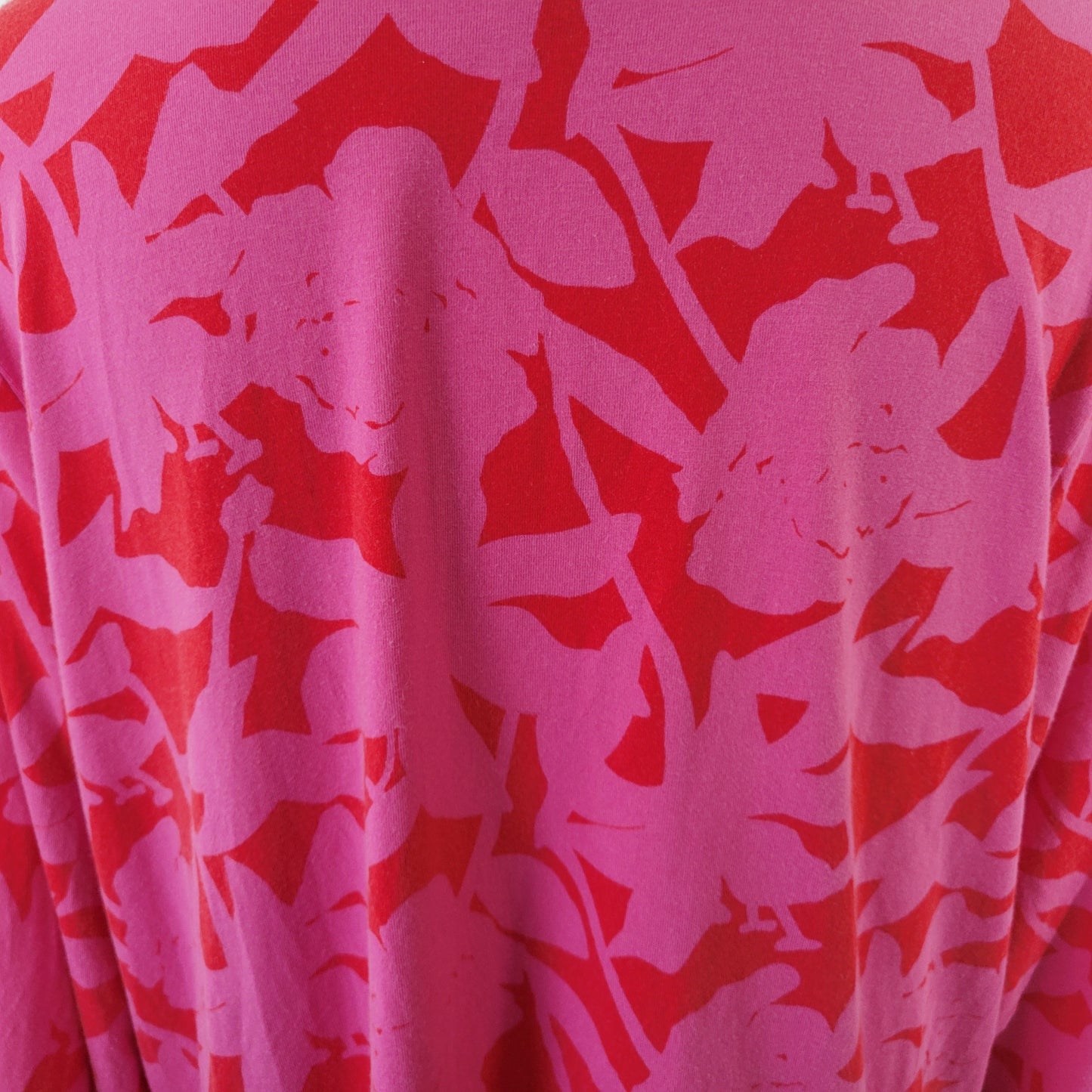 Belle by Kim Gravel Women's XL Pink Red Floral V-Neck 3/4 Sleeve Knit Top FLO46E