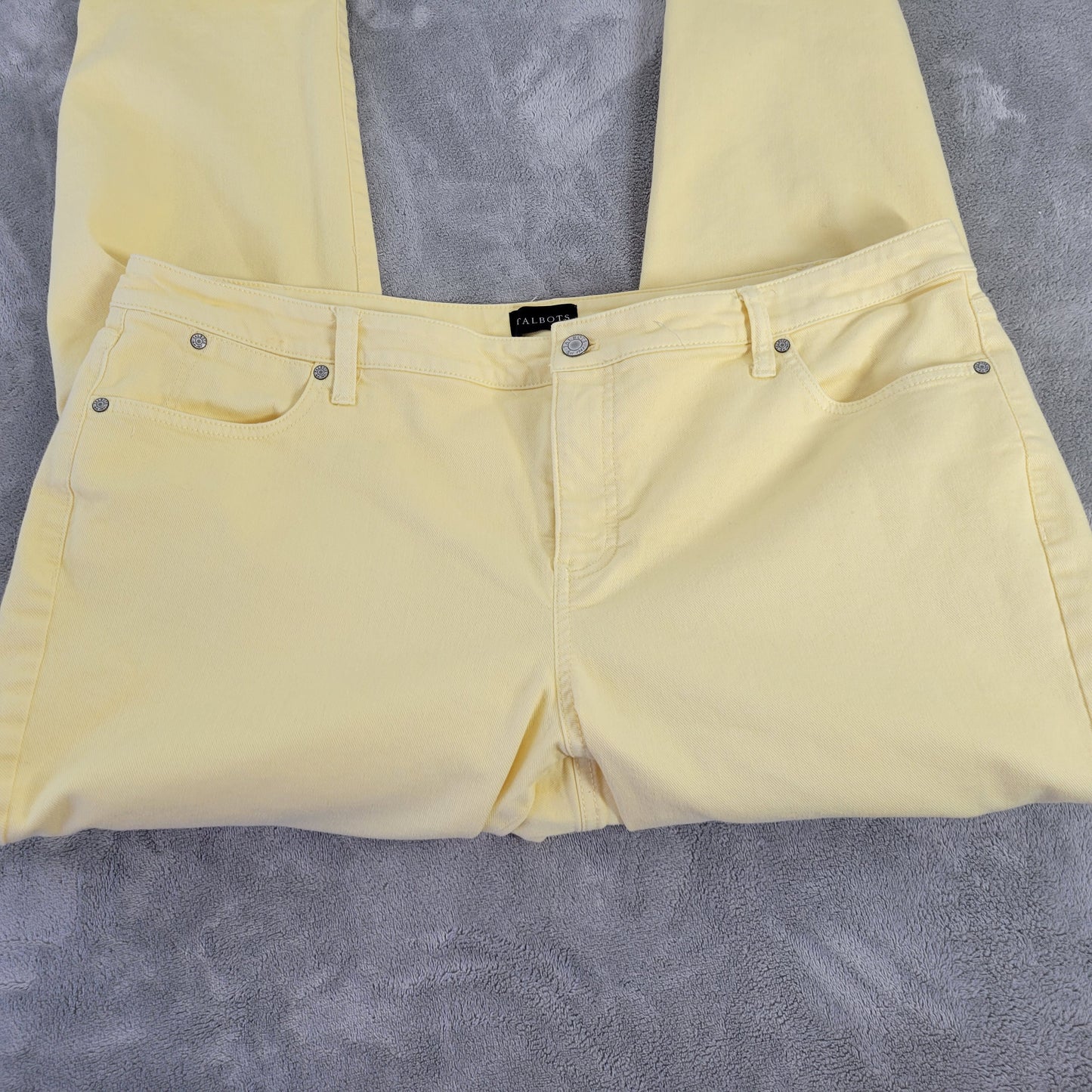 Talbots Women's Yellow Slim Ankle Jeans 20WP Petite Plus Stretch Denim SL62E