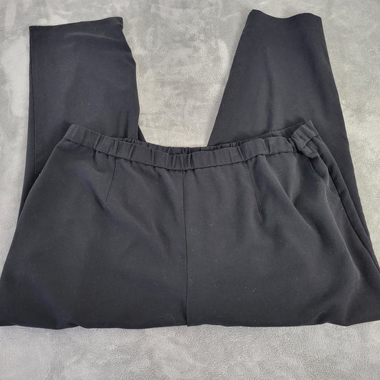 Dress Barn Womens Capri Pants 24 Plus Black Pull On Elastic Waist Stretch BLA75E