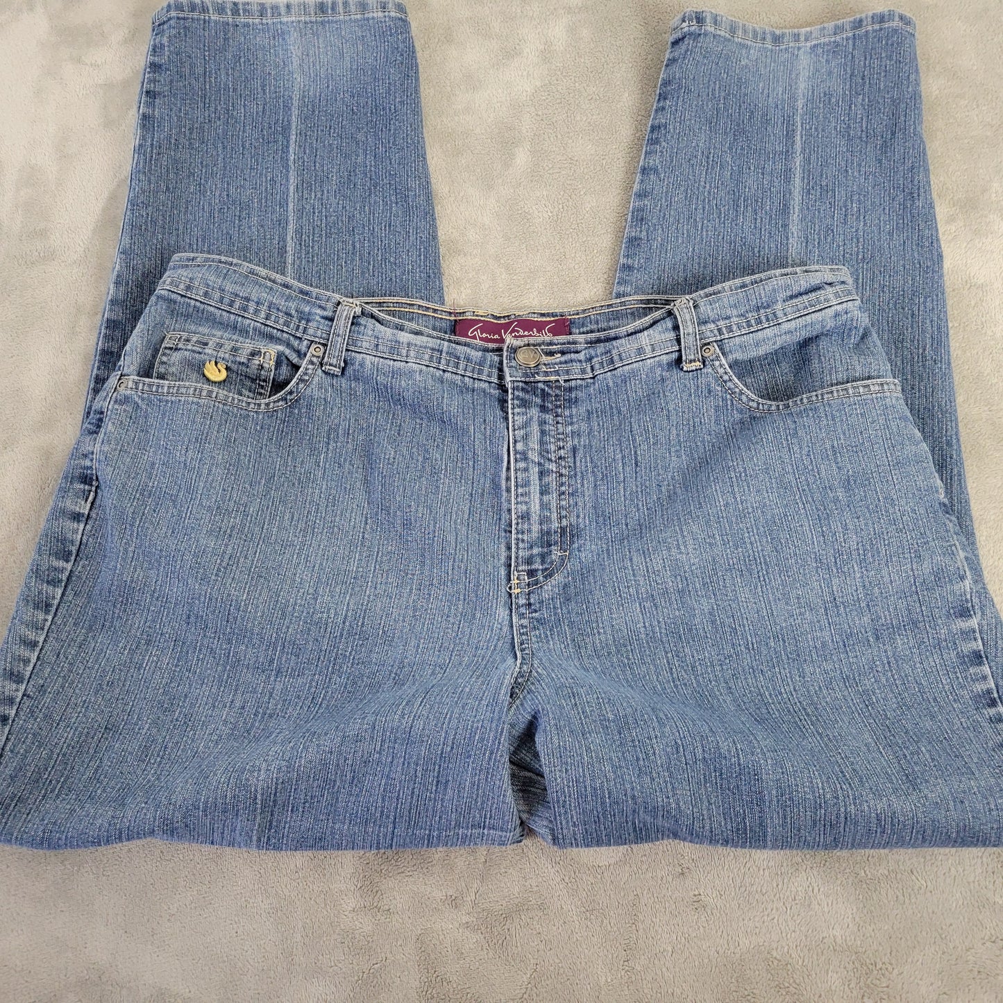 Gloria Vanderbilt 18W Women's Straight Leg Jeans Medium Blue Wash SL39E