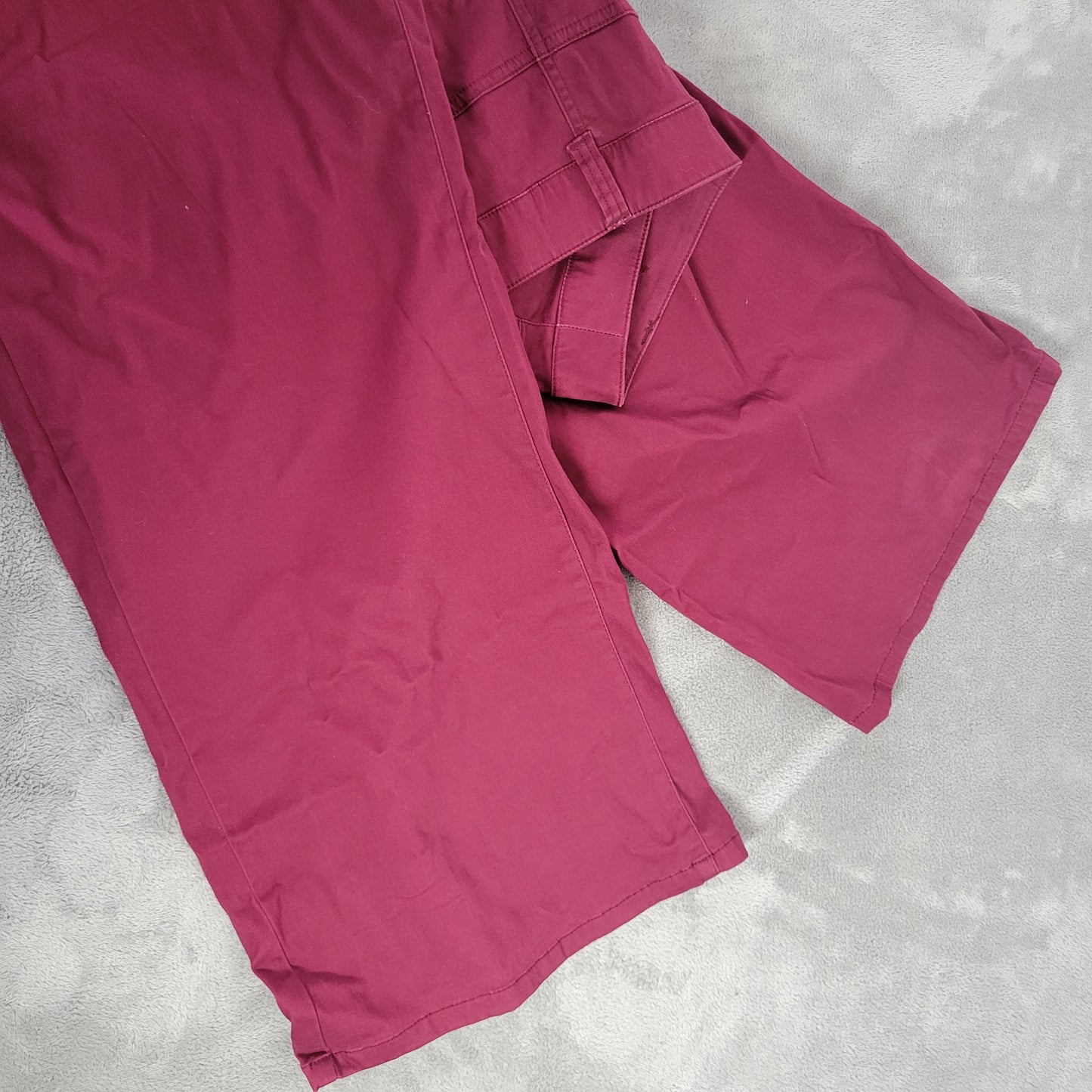 Lane Bryant 26 Pants Burgundy Soft Denim Bootcut Stretch Elastic Waist BOO1E