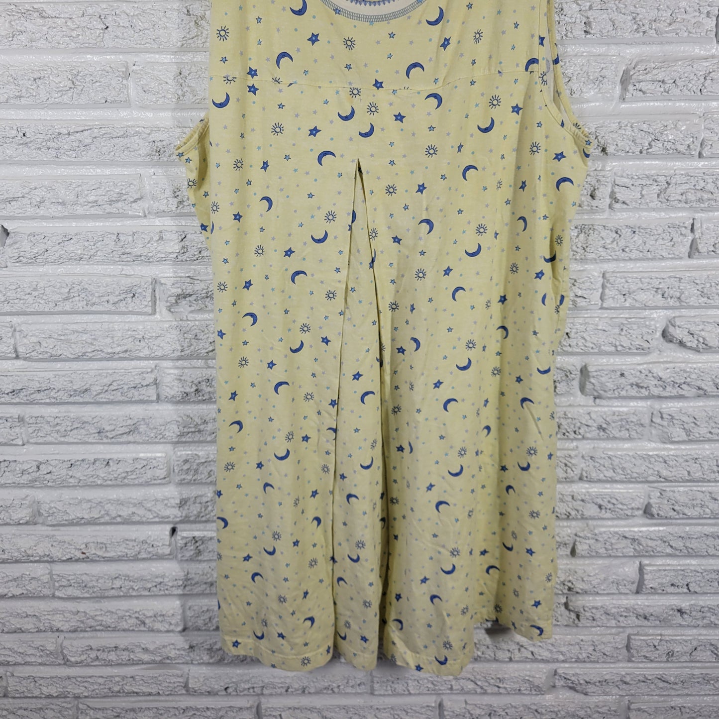 Duo Maternity 3X Nightgown Yellow Sleeveless Night Sky Stars Nursing YEL12E
