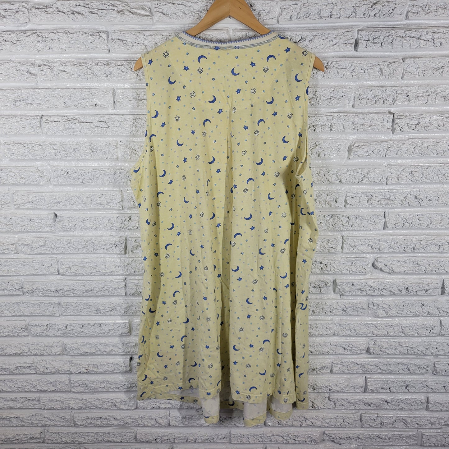 Duo Maternity 3X Nightgown Yellow Sleeveless Night Sky Stars Nursing YEL12E
