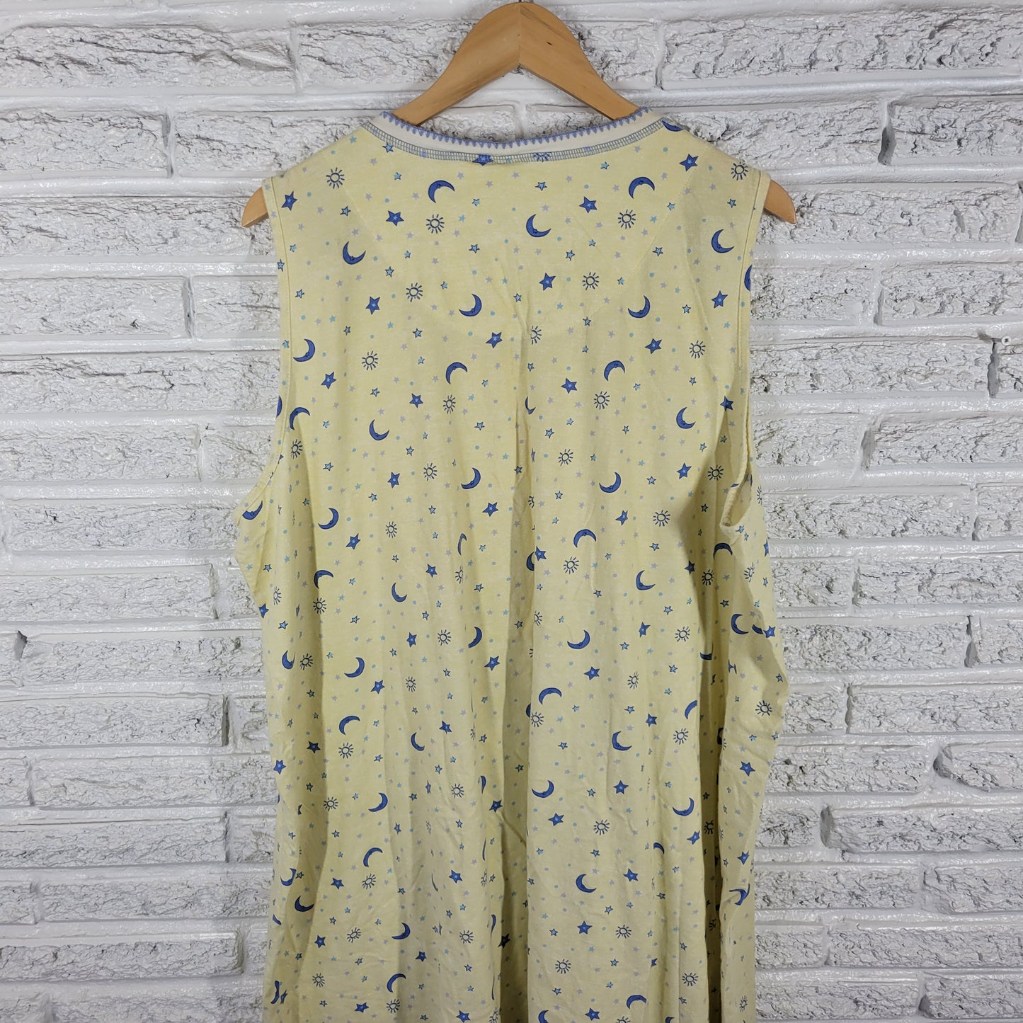 Duo Maternity 3X Nightgown Yellow Sleeveless Night Sky Stars Nursing YEL12E