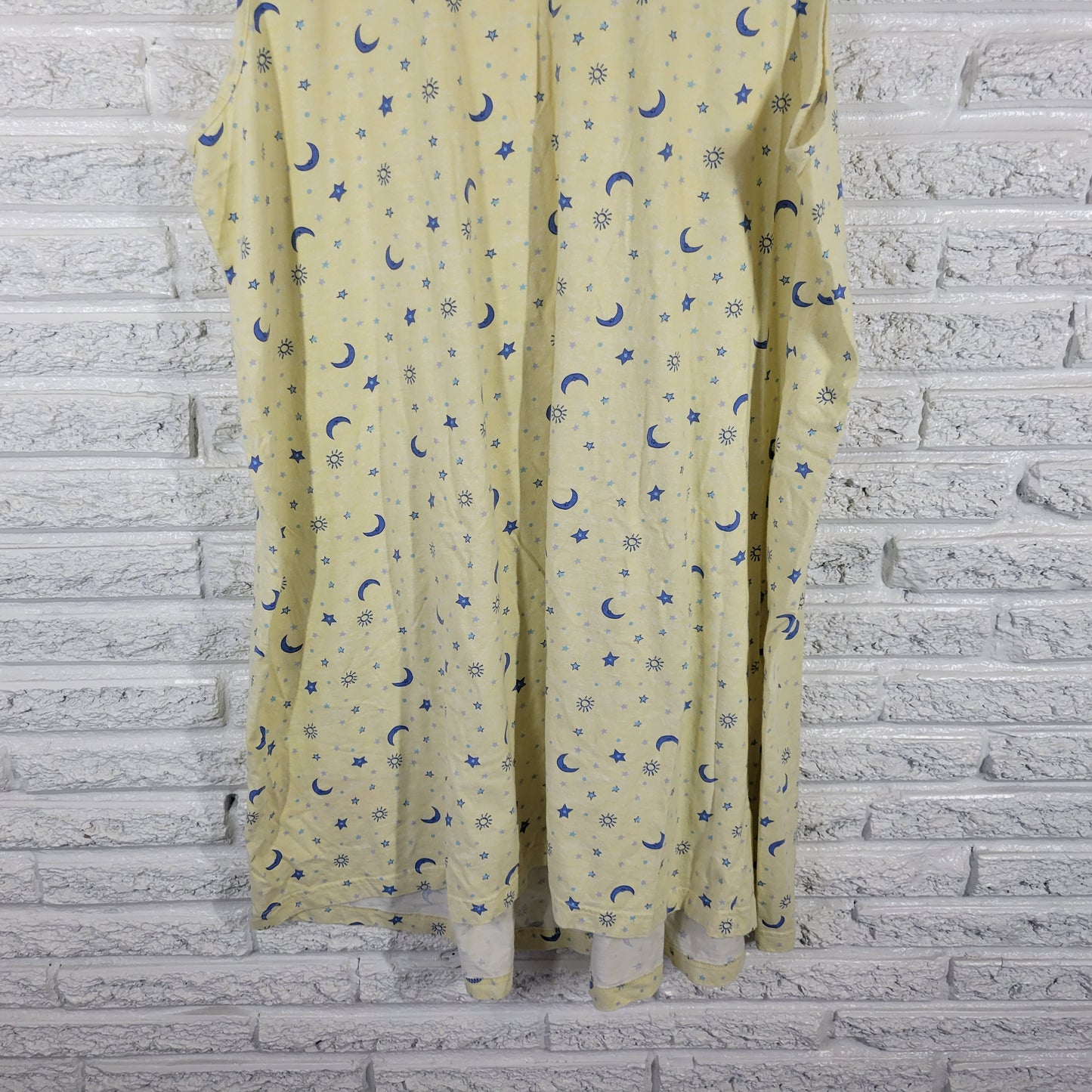 Duo Maternity 3X Nightgown Yellow Sleeveless Night Sky Stars Nursing YEL12E