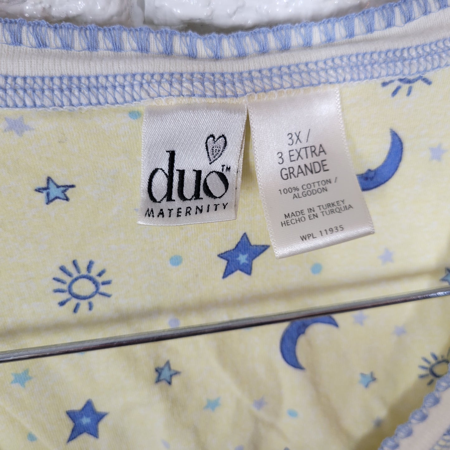 Duo Maternity 3X Nightgown Yellow Sleeveless Night Sky Stars Nursing YEL12E