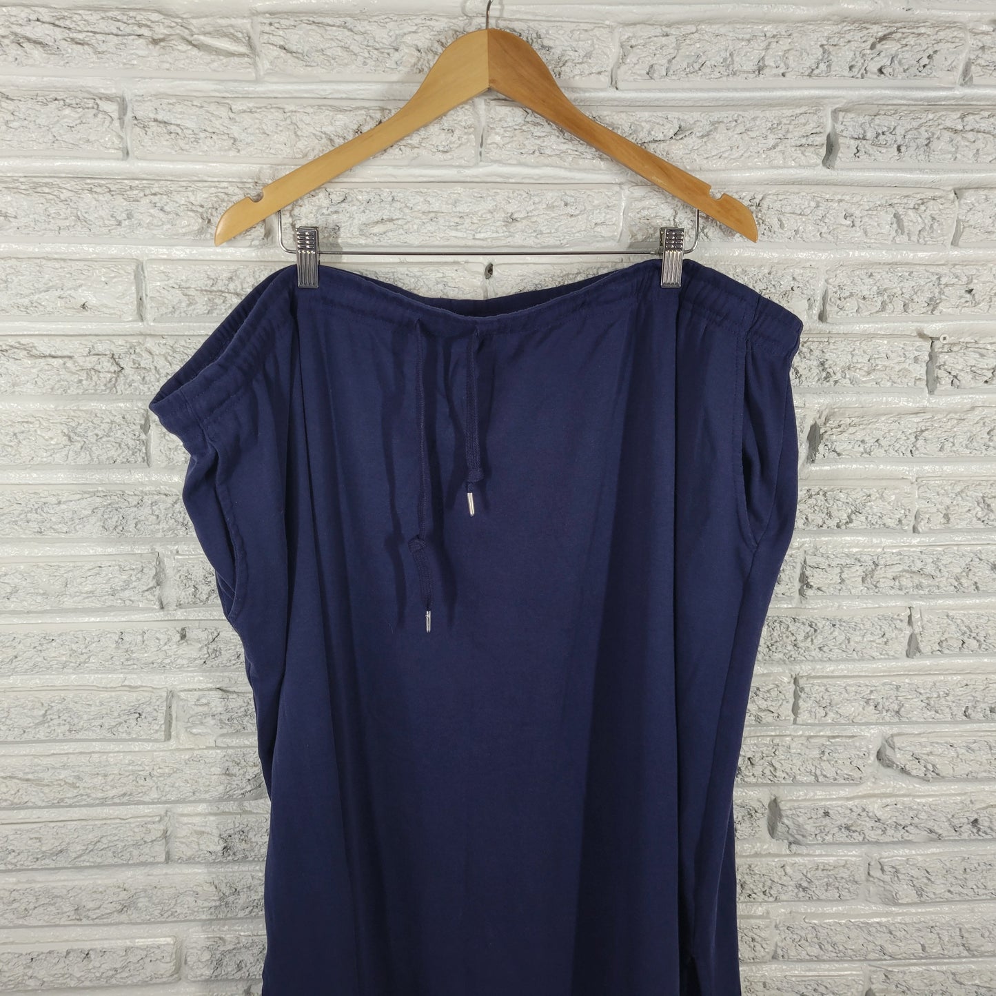 Woman Within Blue A-Line Skirt 4X Plus Size Elastic Waist Drawstring BLU84E