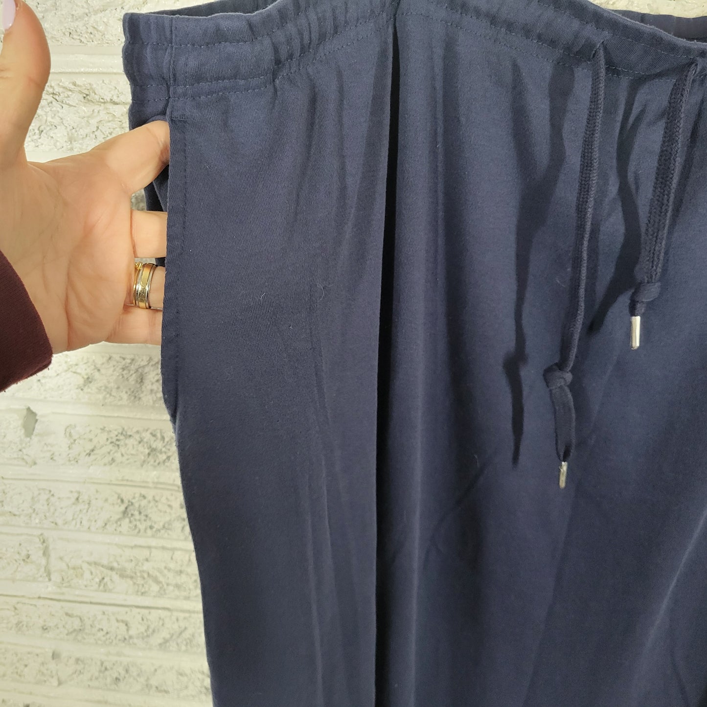 Woman Within Blue A-Line Skirt 4X Plus Size Elastic Waist Drawstring BLU84E