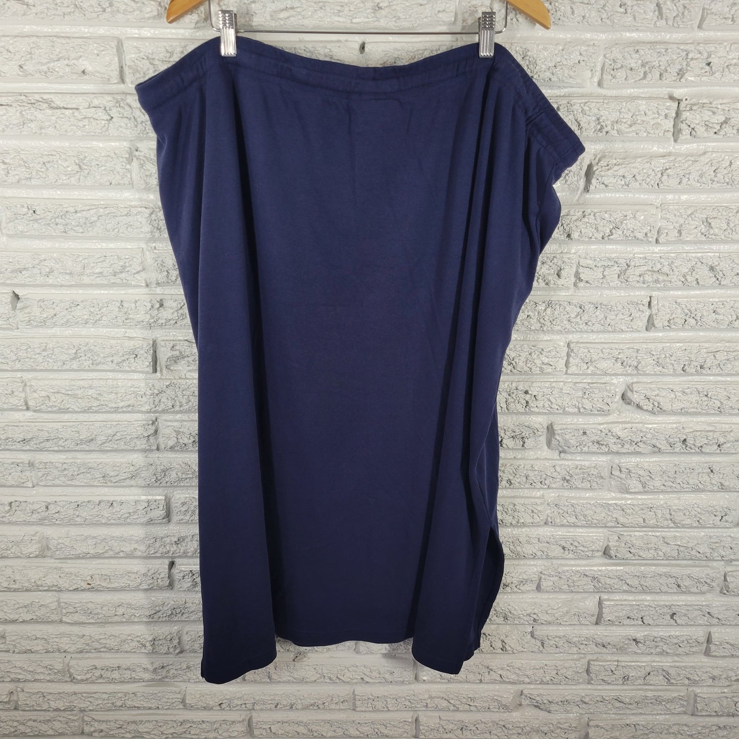 Woman Within Blue A-Line Skirt 4X Plus Size Elastic Waist Drawstring BLU84E