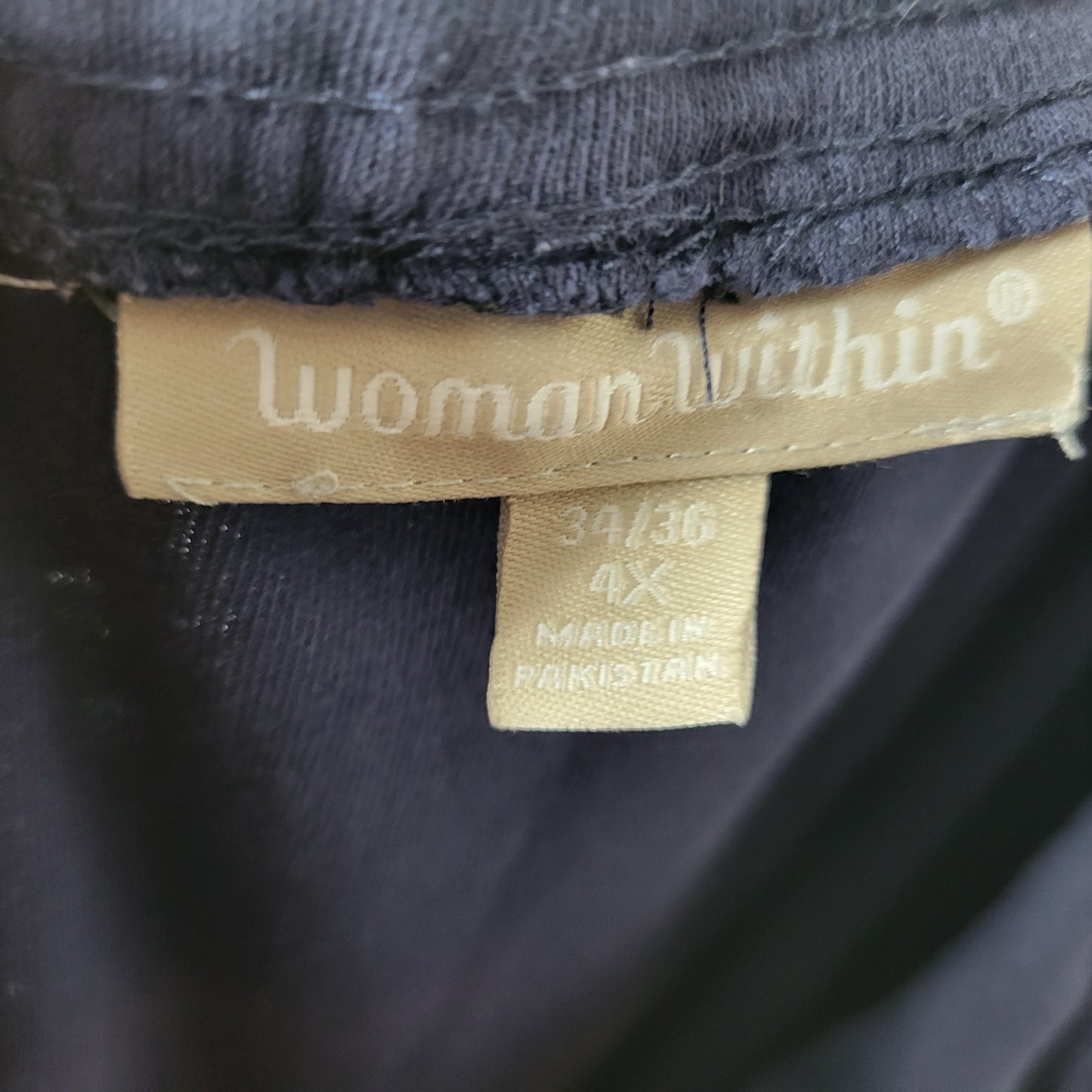 Woman Within Blue A-Line Skirt 4X Plus Size Elastic Waist Drawstring BLU84E