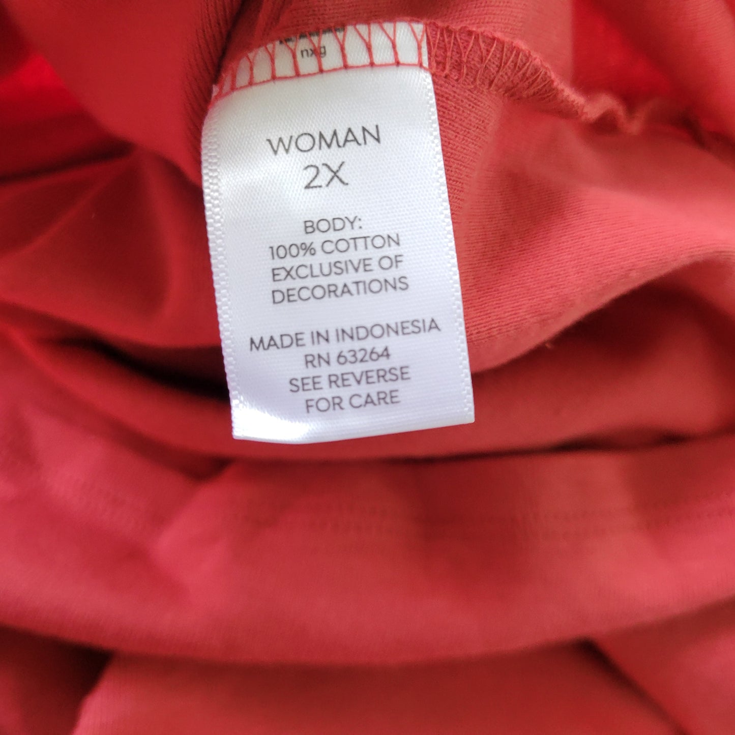 Westbound Women's Top 2X Plus Size Red 100% Cotton Knit 3/4 Sleeve RED67E