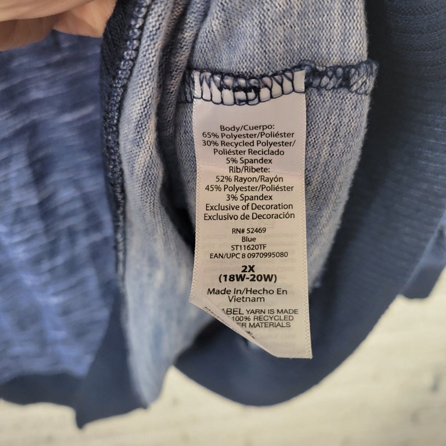 Secret Treasures 2X Pajama Top Blue Lounge Sweatshirt Coffee Soft BLU244E