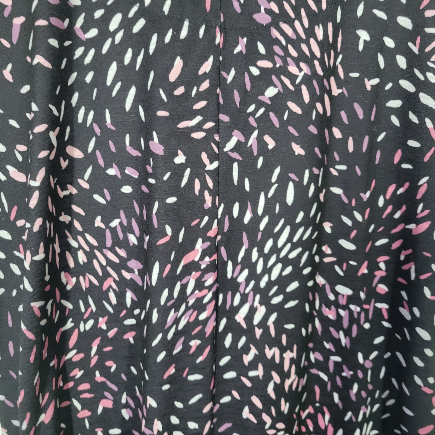 Nicole Miller Women's XL Black Pink Watercolor Dress Sleeveless Sash WAT40E