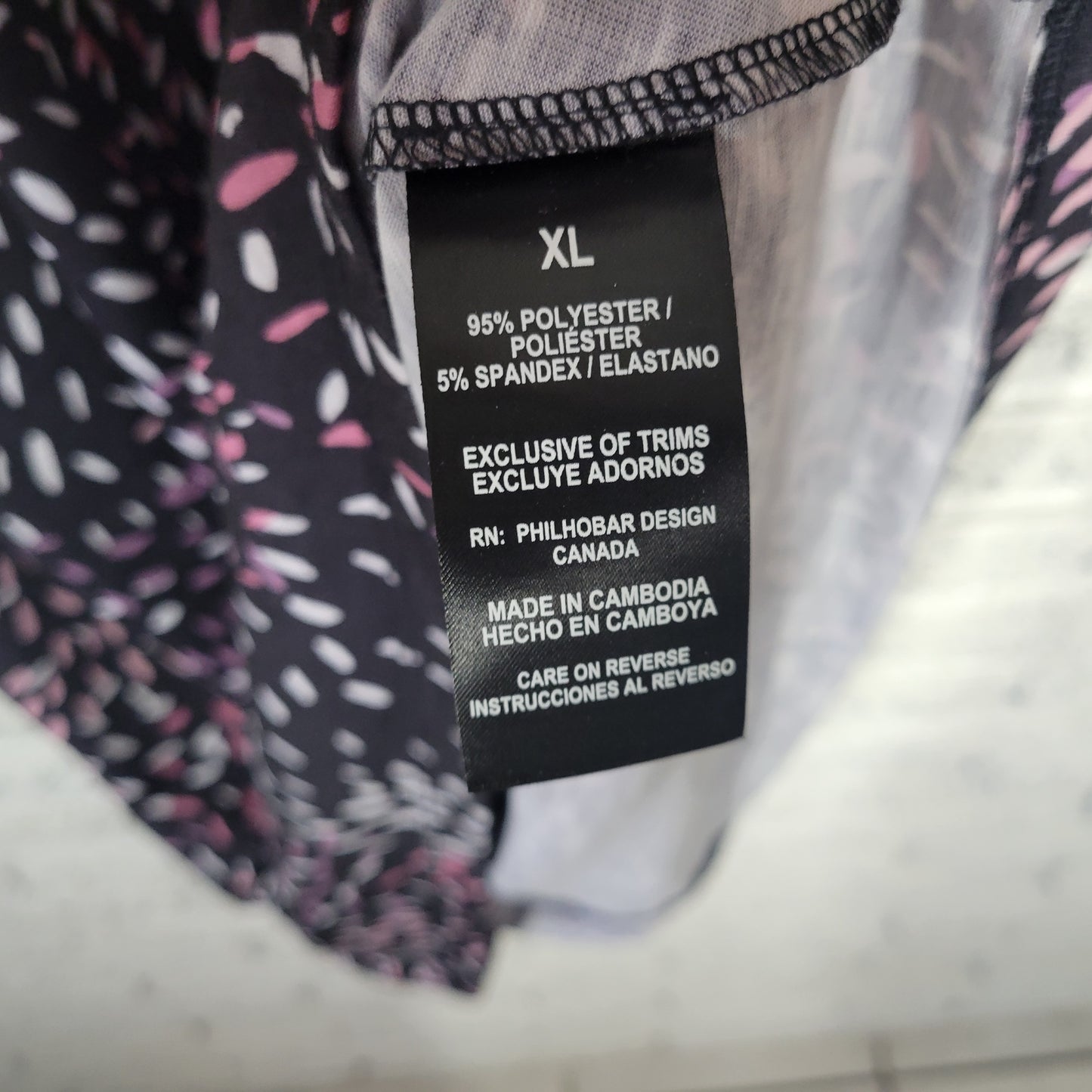 Nicole Miller Women's XL Black Pink Watercolor Dress Sleeveless Sash WAT40E