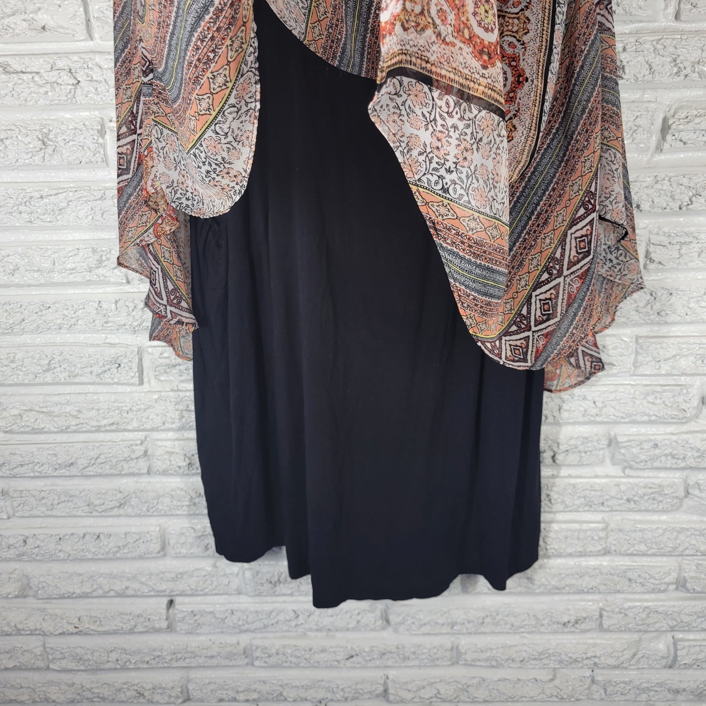 I.N. Studio 3X Women's Tunic Geometric Kimono Sleeve Multicolor Pullover GEO275E