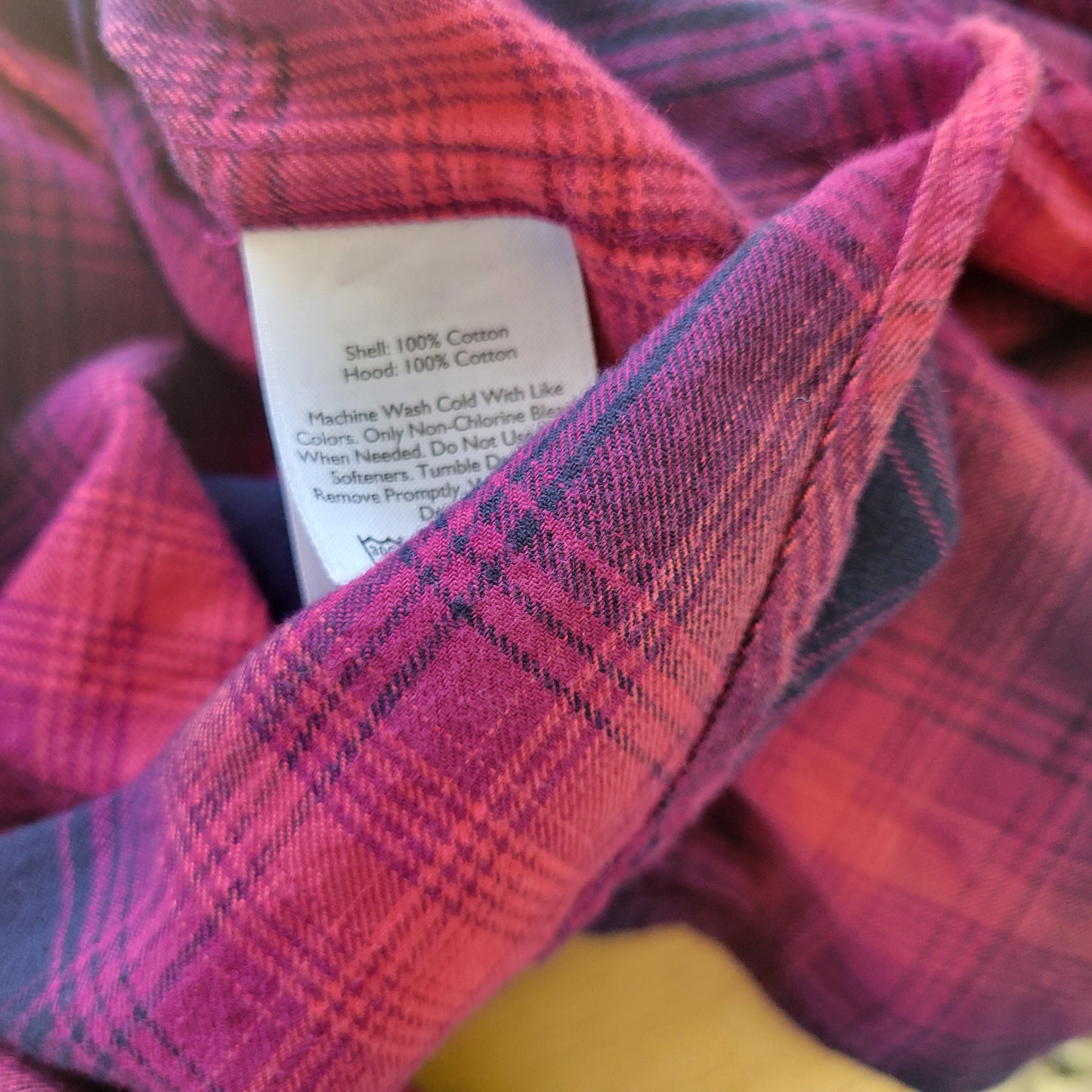 Eddie Bauer Women's XL Red Plaid Hoodie 100% Cotton Button Up Lightweight PLA20E