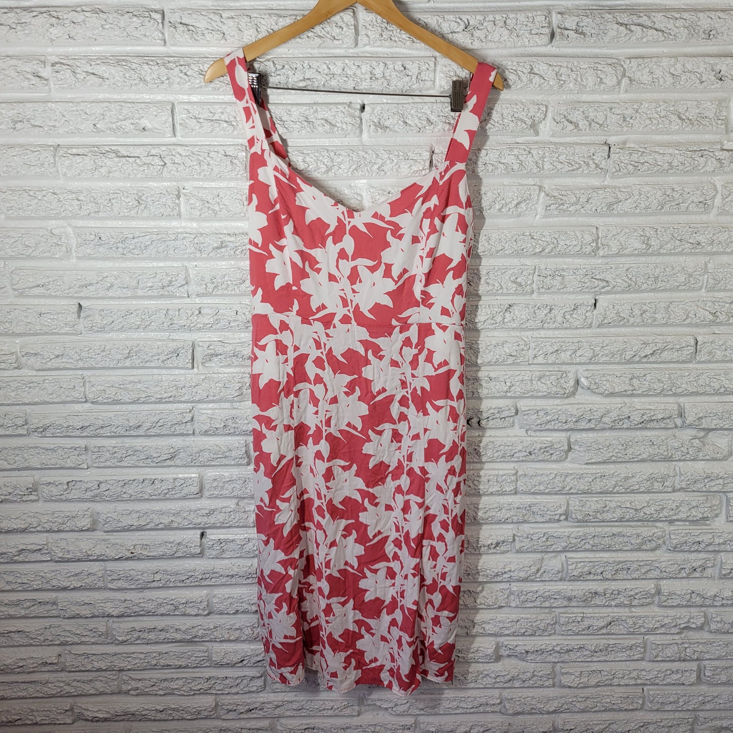 Market & Spruce XL Pink Floral Sun Dress V-Neck Sleeveless Pockets FLO121XE