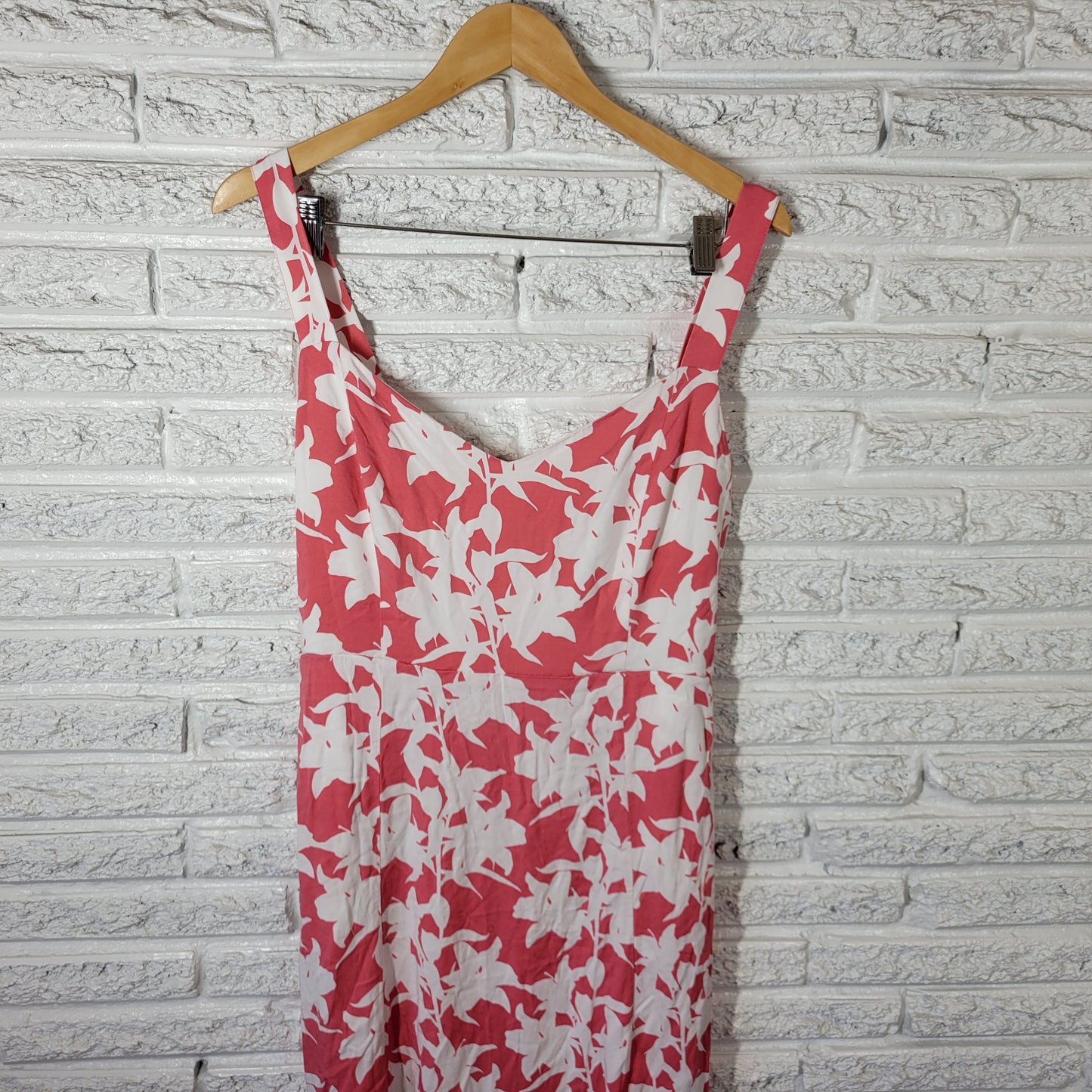 Market & Spruce XL Pink Floral Sun Dress V-Neck Sleeveless Pockets FLO121XE