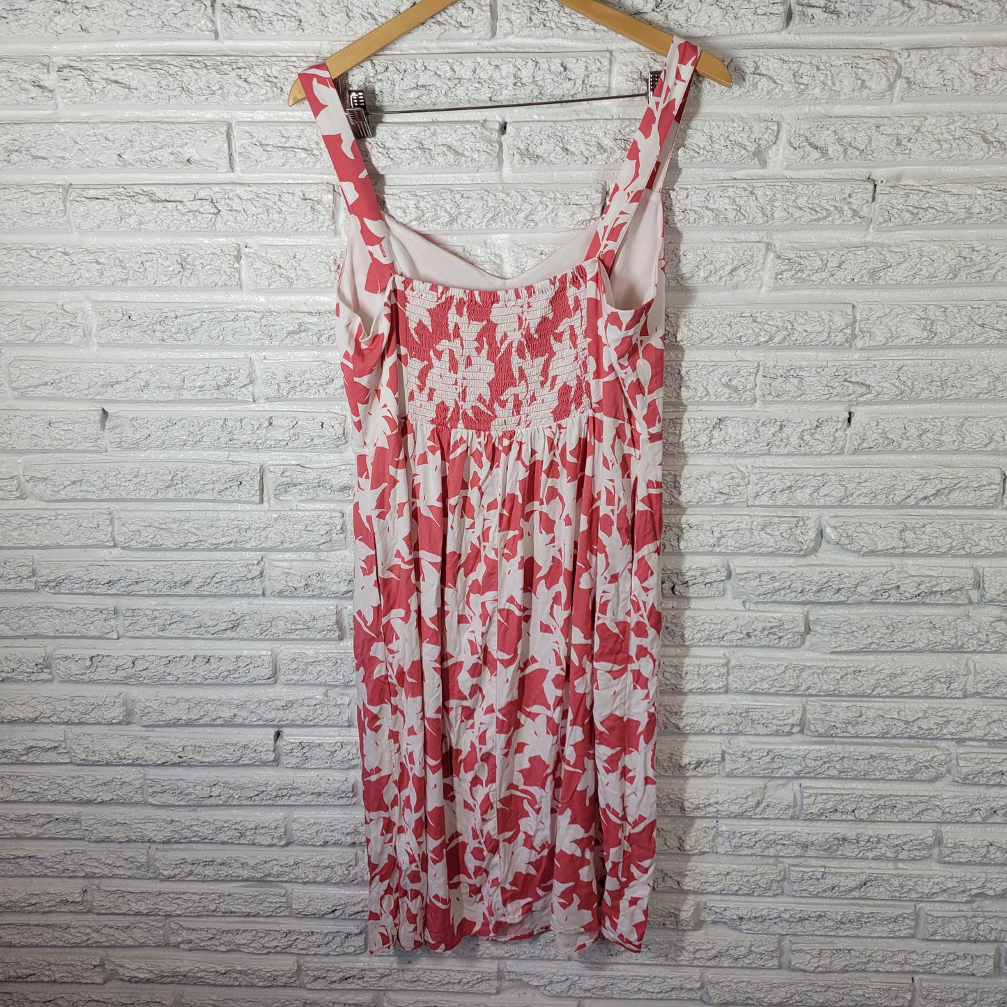 Market & Spruce XL Pink Floral Sun Dress V-Neck Sleeveless Pockets FLO121XE