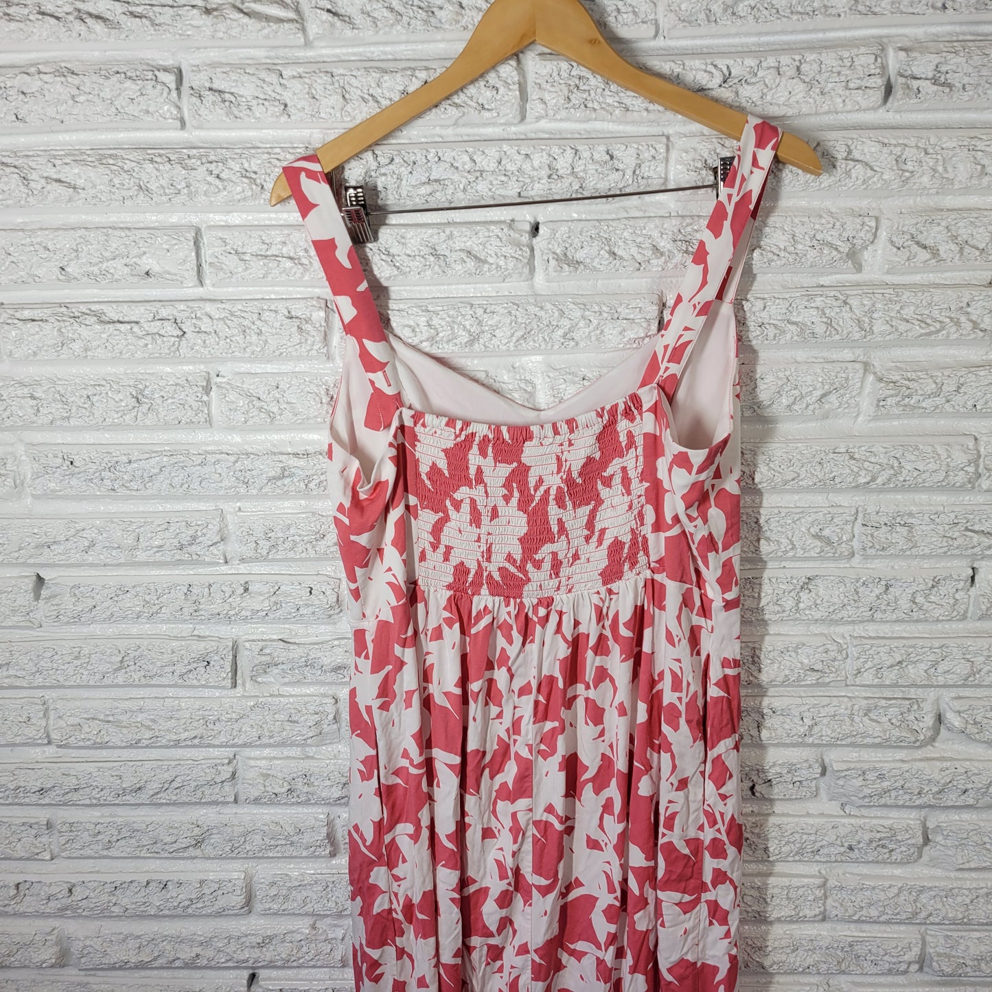 Market & Spruce XL Pink Floral Sun Dress V-Neck Sleeveless Pockets FLO121XE