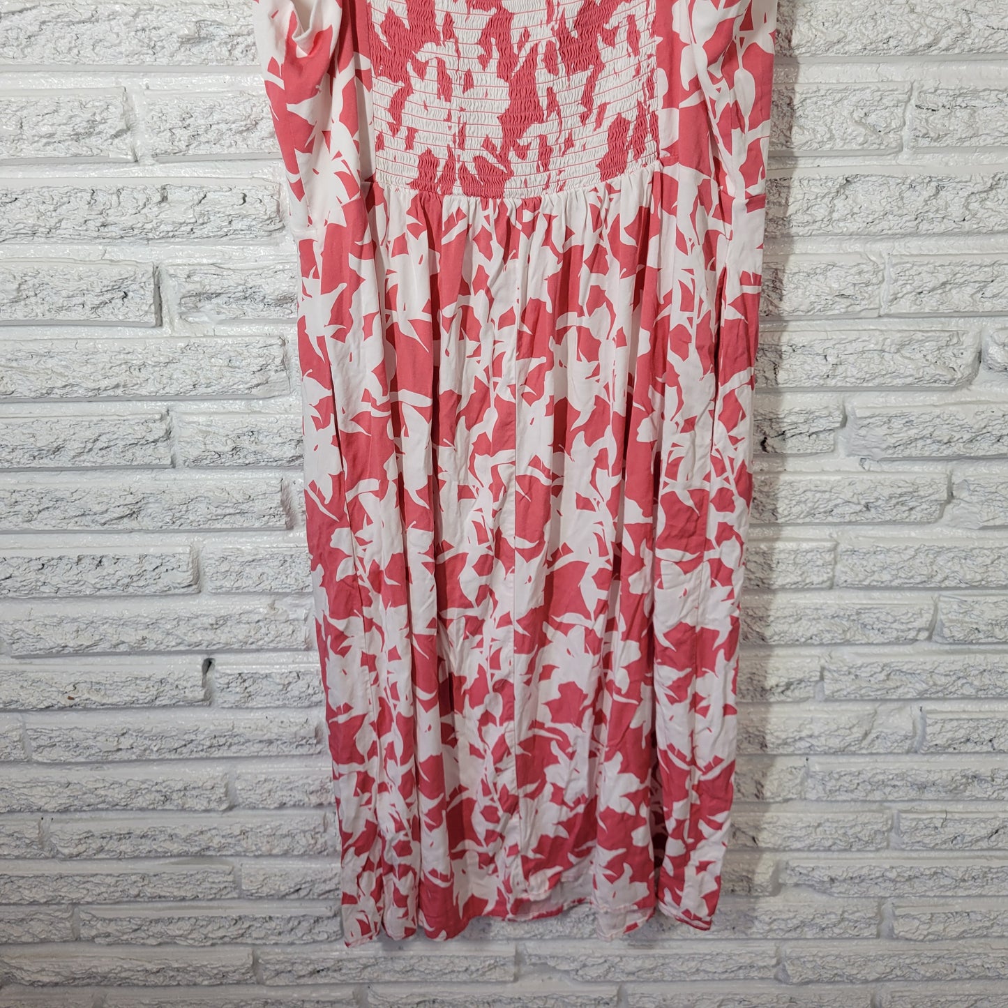 Market & Spruce XL Pink Floral Sun Dress V-Neck Sleeveless Pockets FLO121XE