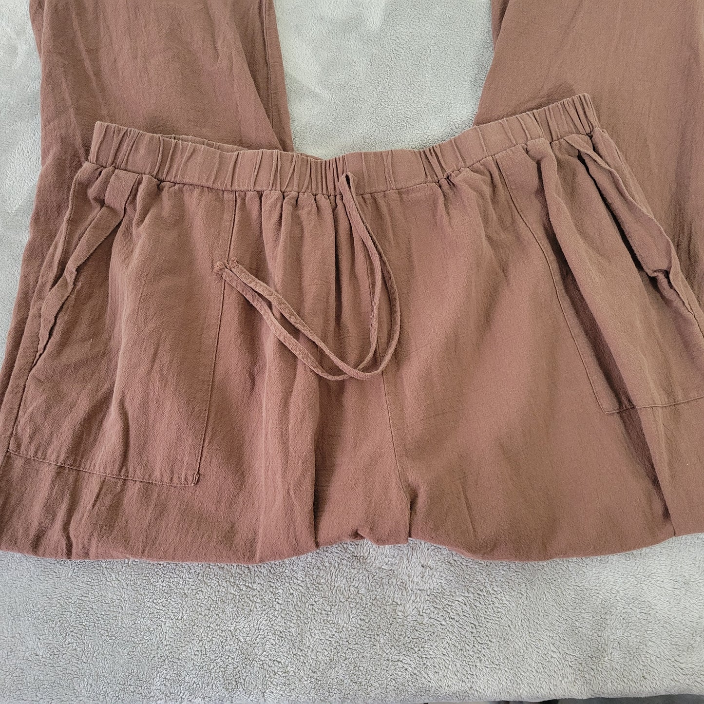 Emery Rose Women's Pants 4XL Brown Cotton Straight Leg Cropped BRO4E
