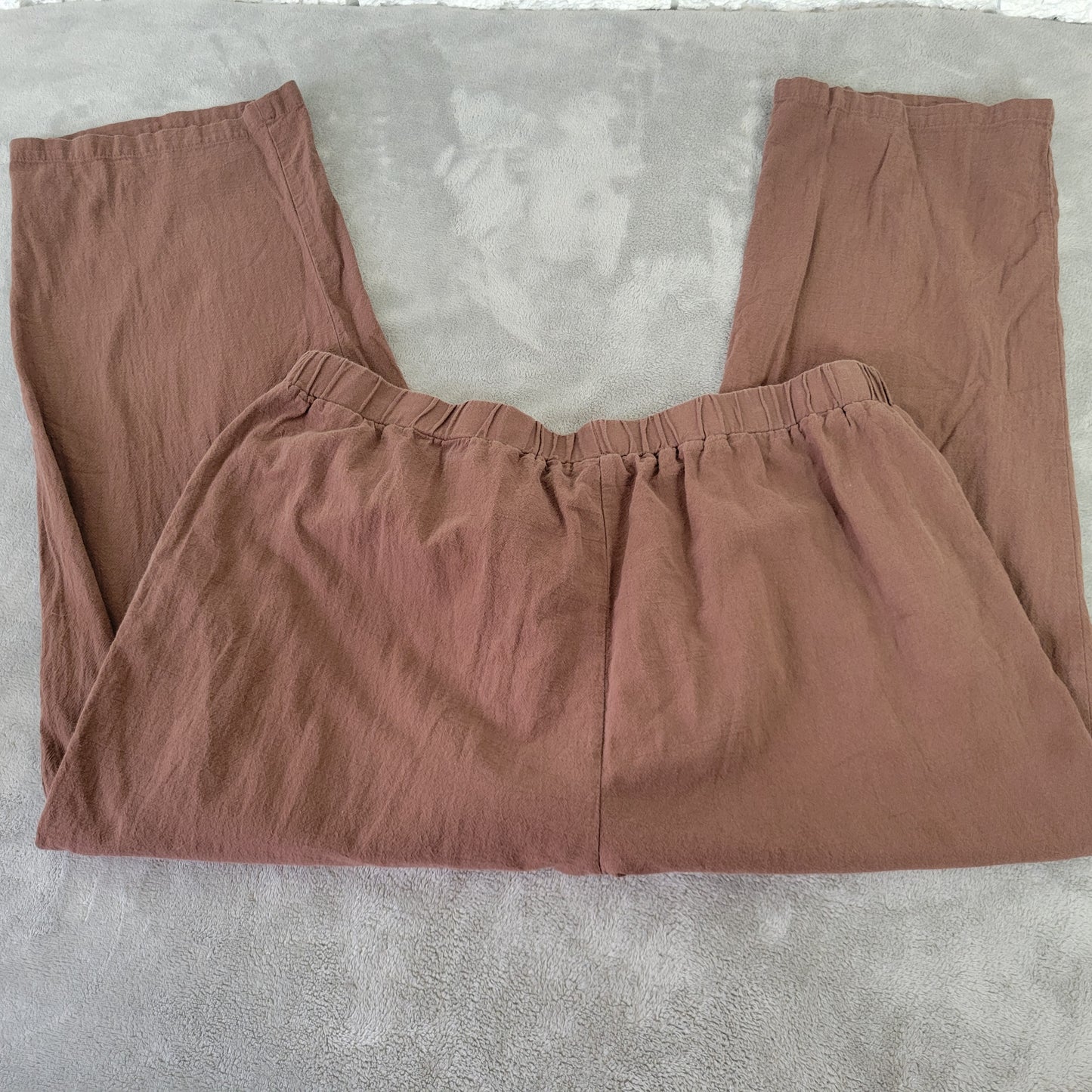 Emery Rose Women's Pants 4XL Brown Cotton Straight Leg Cropped BRO4E