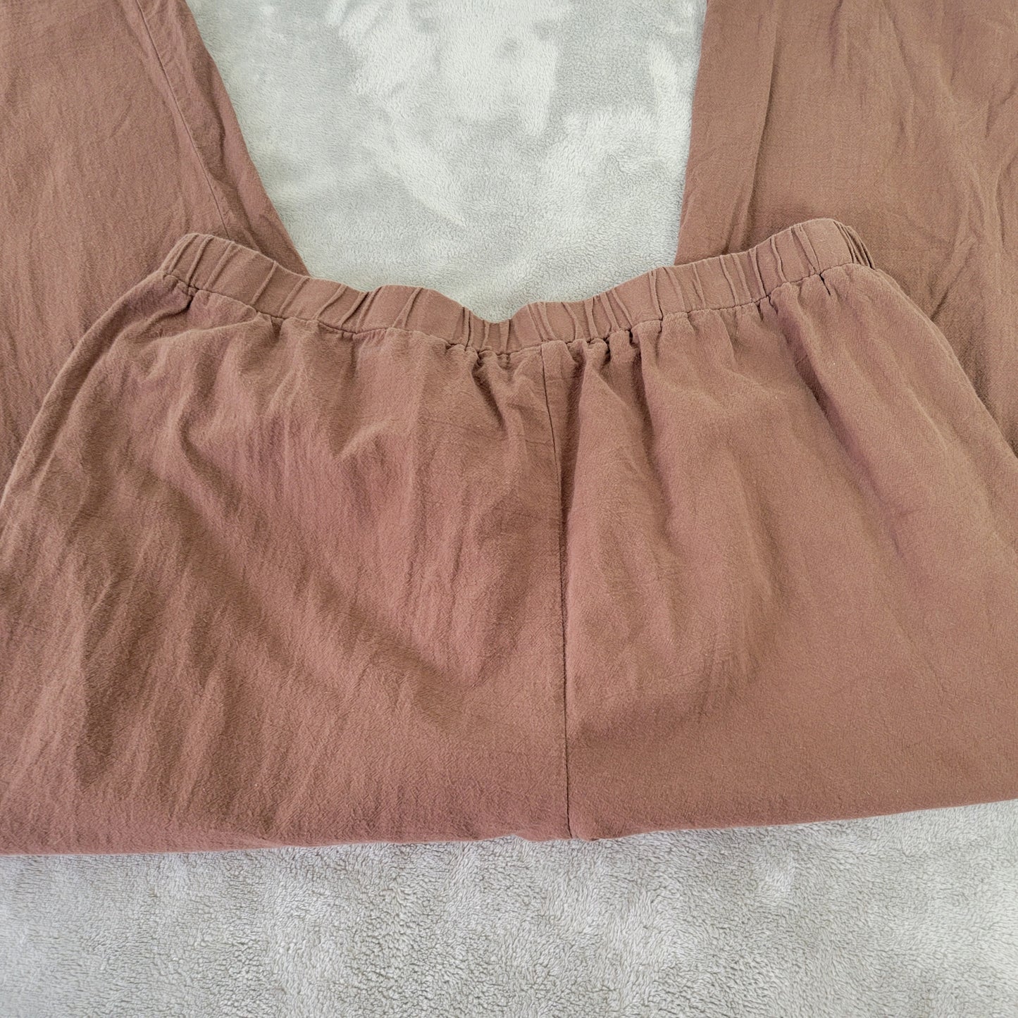 Emery Rose Women's Pants 4XL Brown Cotton Straight Leg Cropped BRO4E