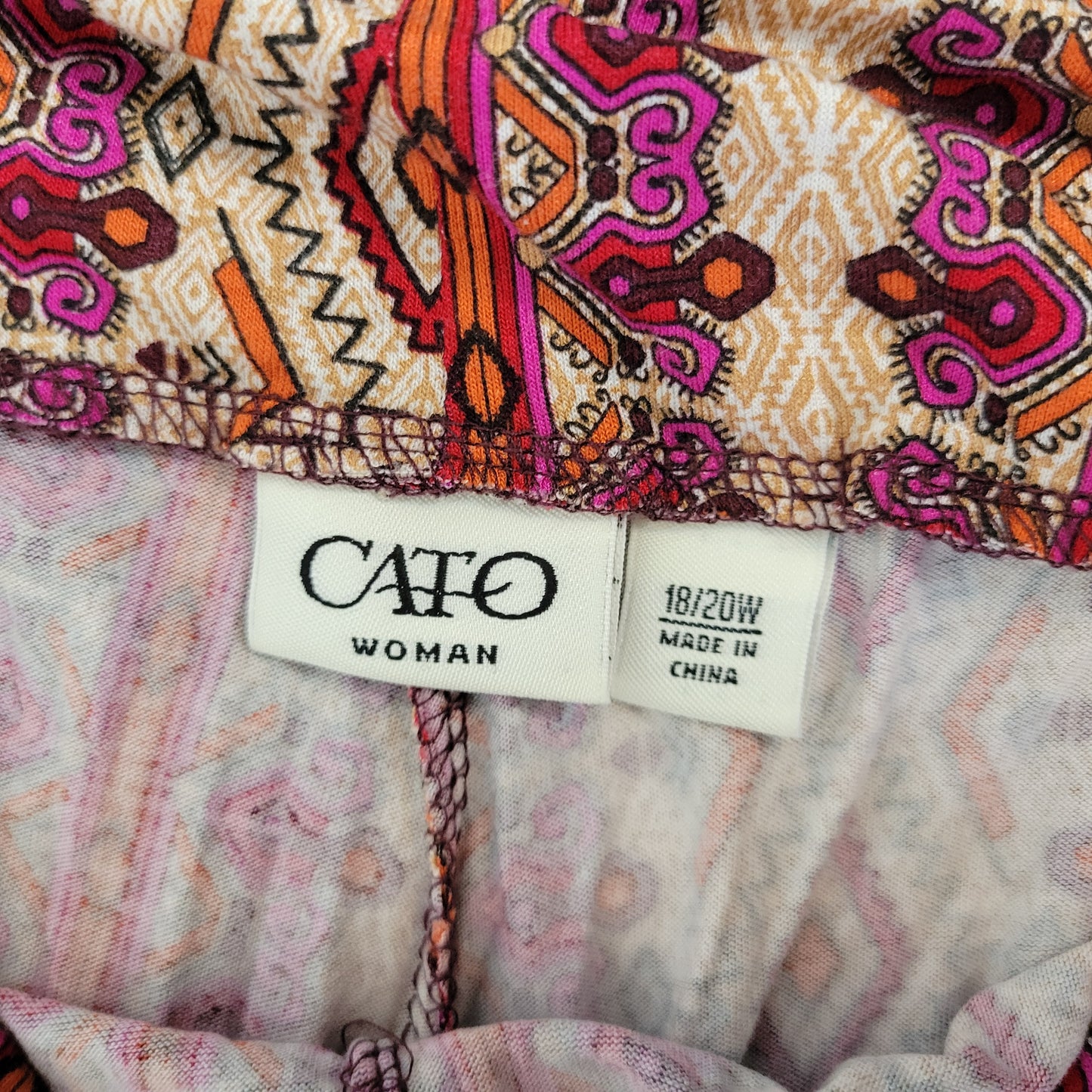 Cato Womens Pants 18W 20W Wide Leg Leggings Geometric Pattern Stretch GEO30XE