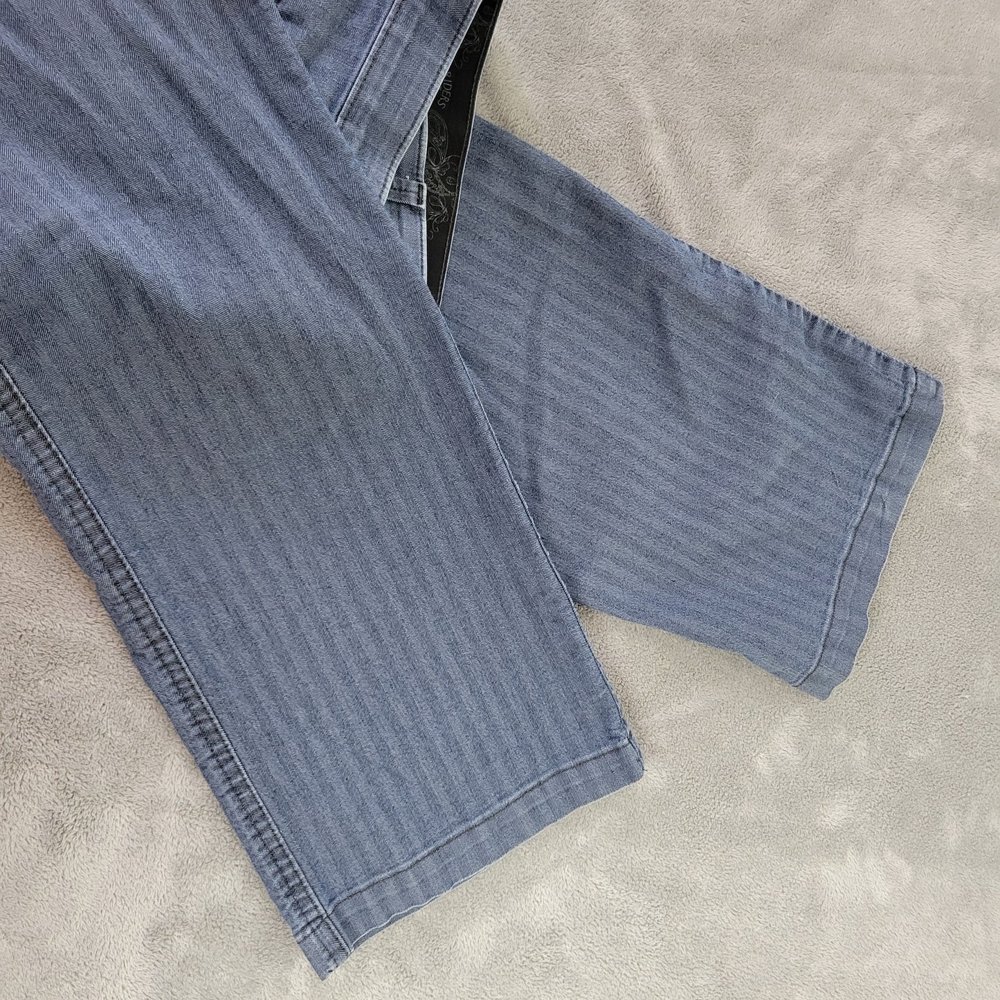 Riders By Lee Women's Size 18 Pants Blue Striped Elastic Waist STR191E