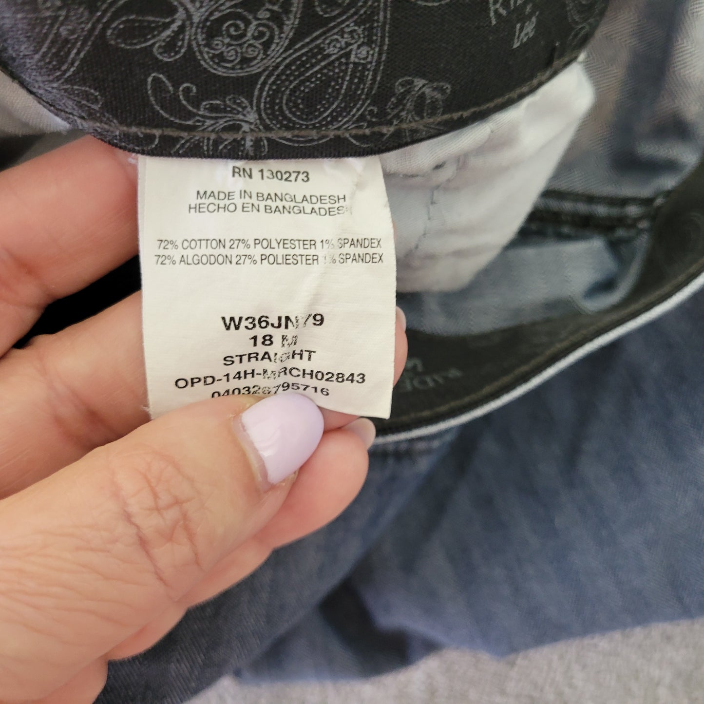 Riders By Lee Women's Size 18 Pants Blue Striped Elastic Waist STR191E