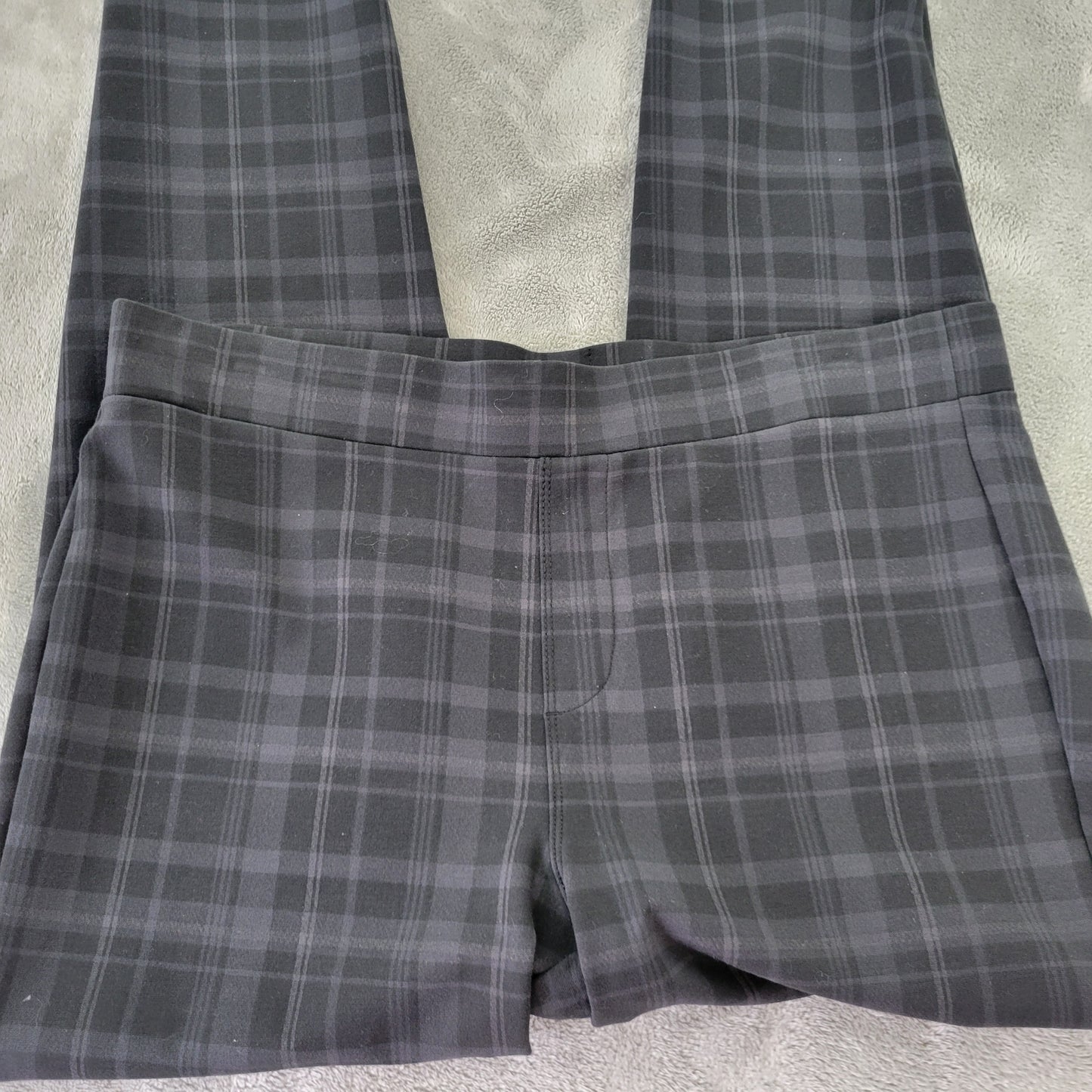 Style & Co Women's XL Black Gray Plaid Pull-On Crop Pants Straight PLA37E