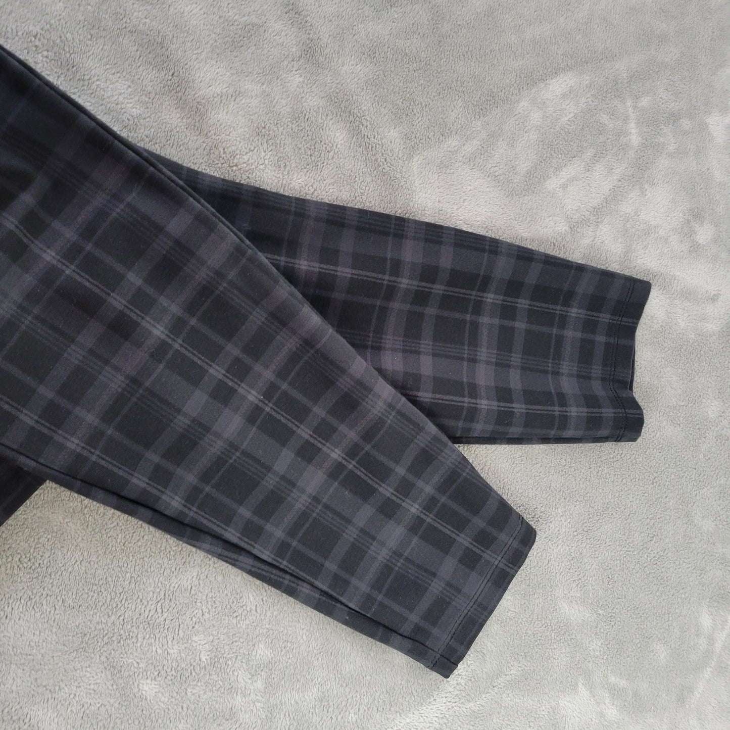Style & Co Women's XL Black Gray Plaid Pull-On Crop Pants Straight PLA37E