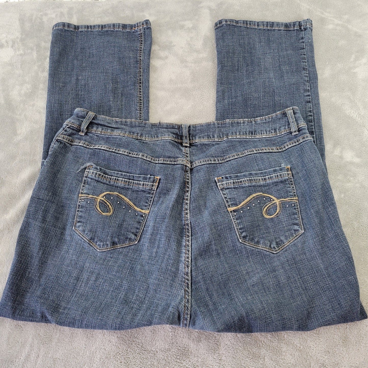 Riders by Lee Women's 20WP Dark Blue Jeans Straight Leg Elastic Waist SL76E