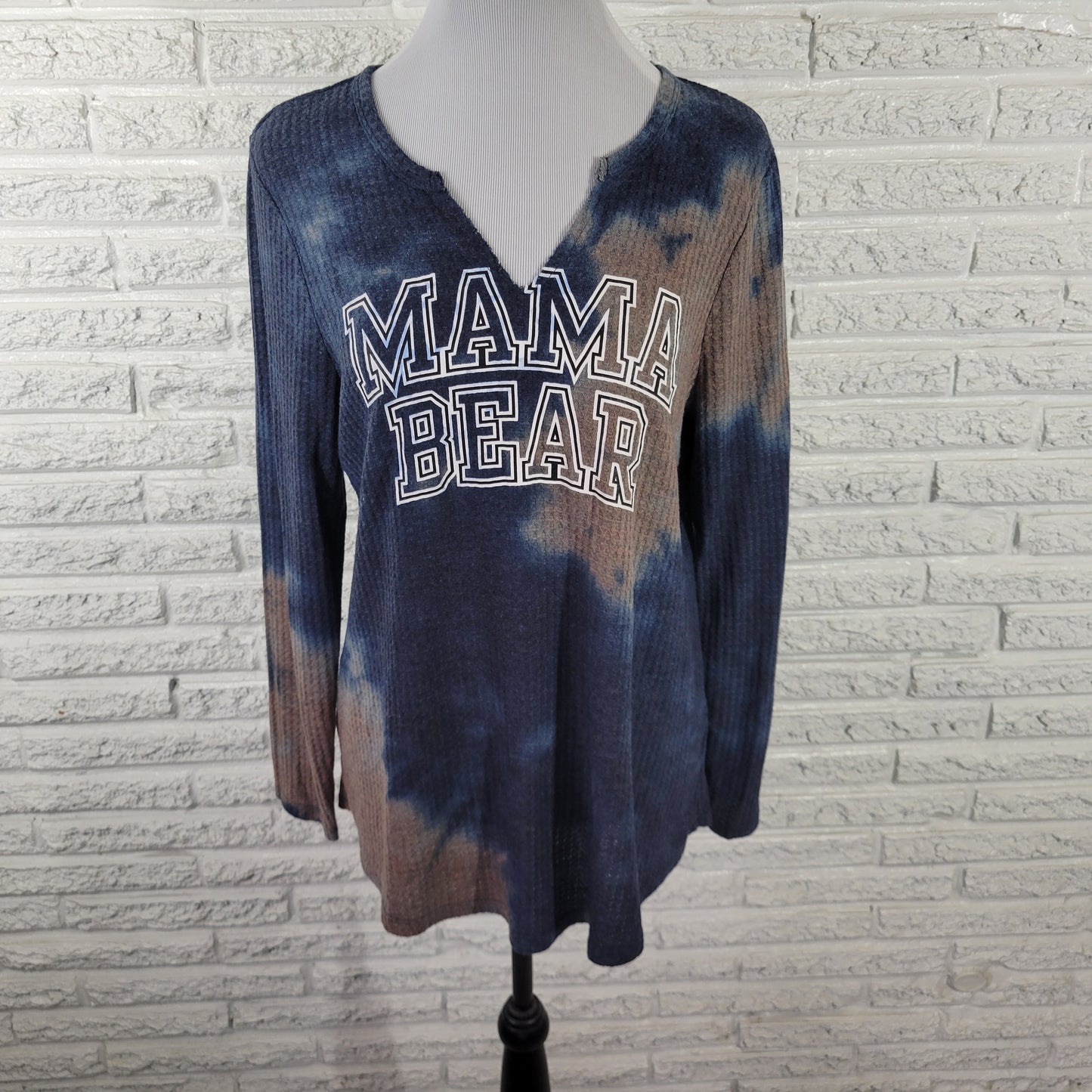 Torrid 1X Plus Mama Bear Blue Knit Top V-Neck Long Sleeve Pullover BLU250E
