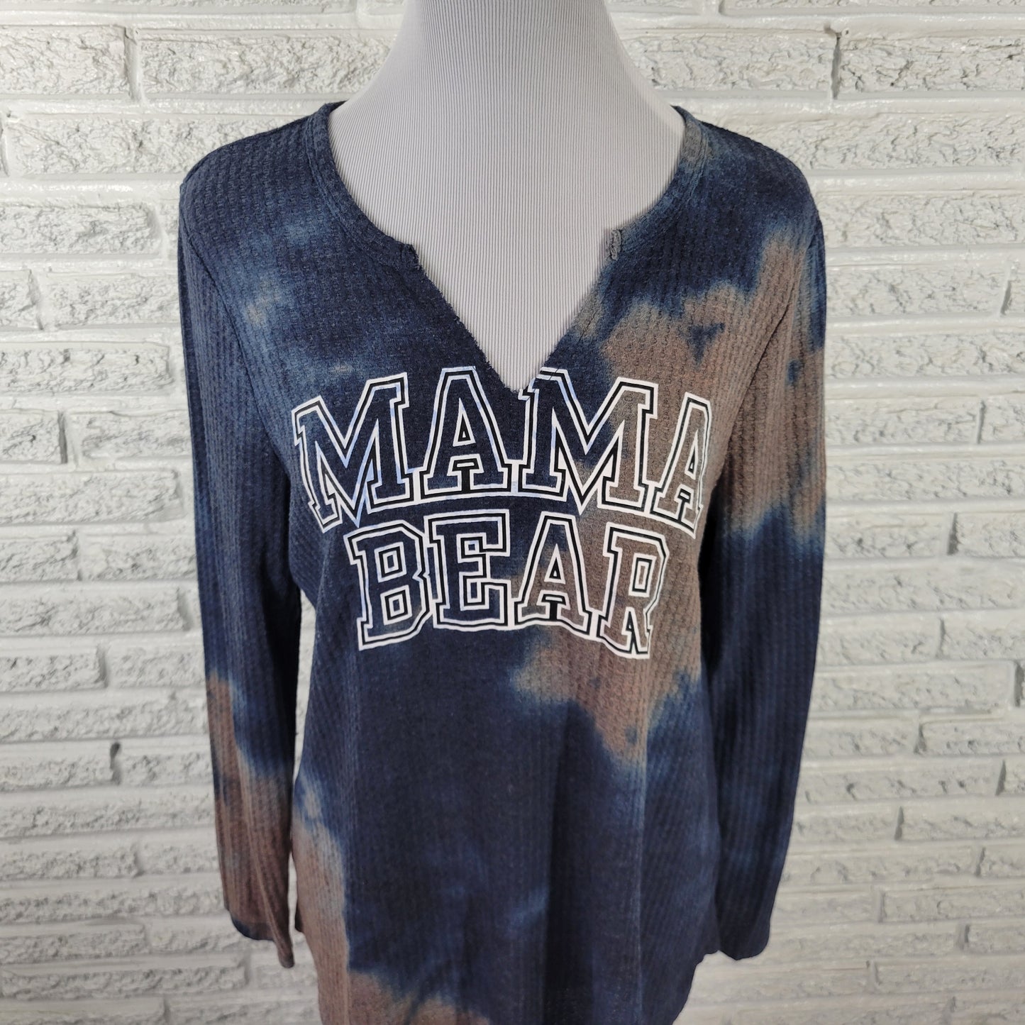 Torrid 1X Plus Mama Bear Blue Knit Top V-Neck Long Sleeve Pullover BLU250E