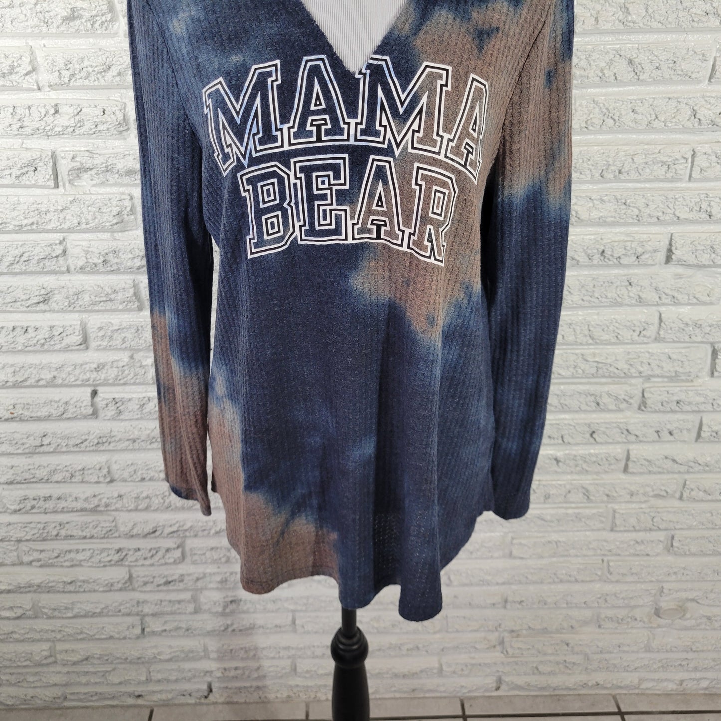 Torrid 1X Plus Mama Bear Blue Knit Top V-Neck Long Sleeve Pullover BLU250E
