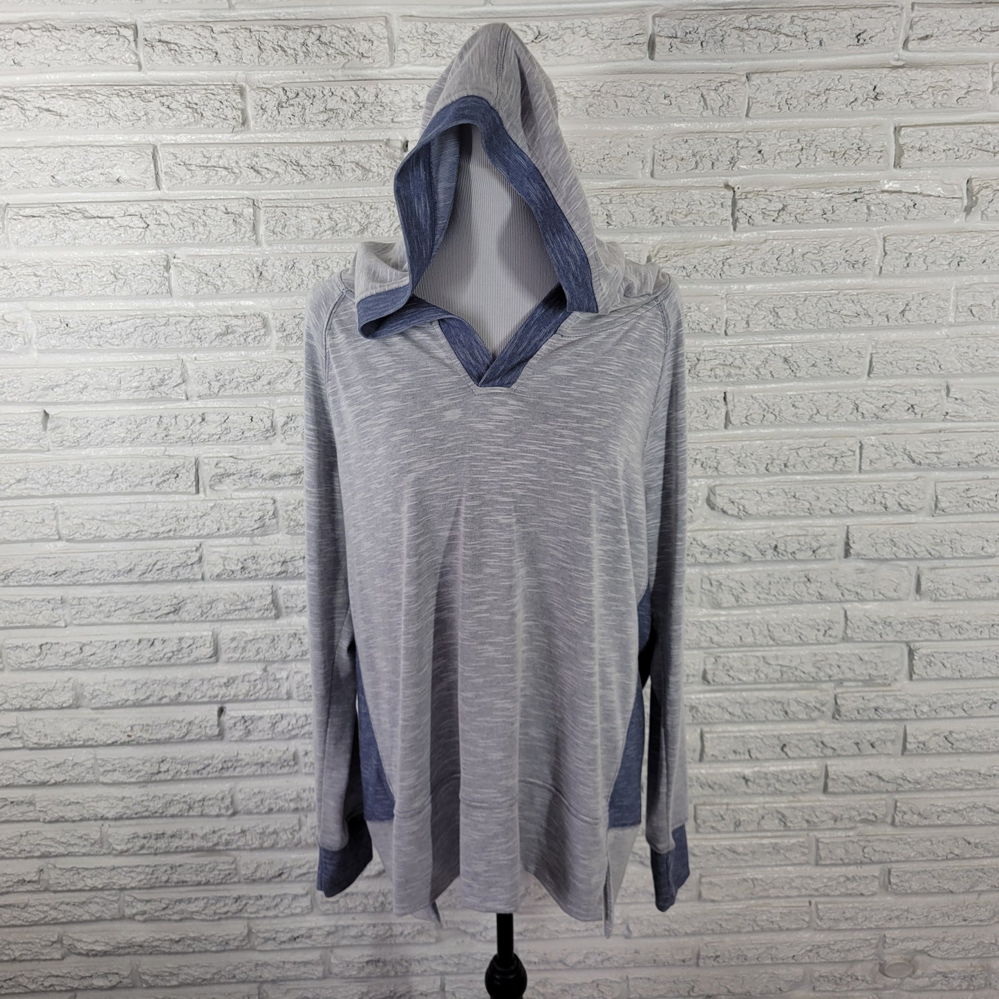 Danskin Now Women's XXL 20 Blue Gray Heather Hoodie Pullover Activewear BLU135E