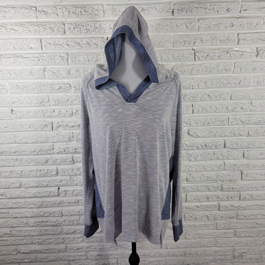 Danskin Now Women's XXL 20 Blue Gray Heather Hoodie Pullover Activewear BLU135E