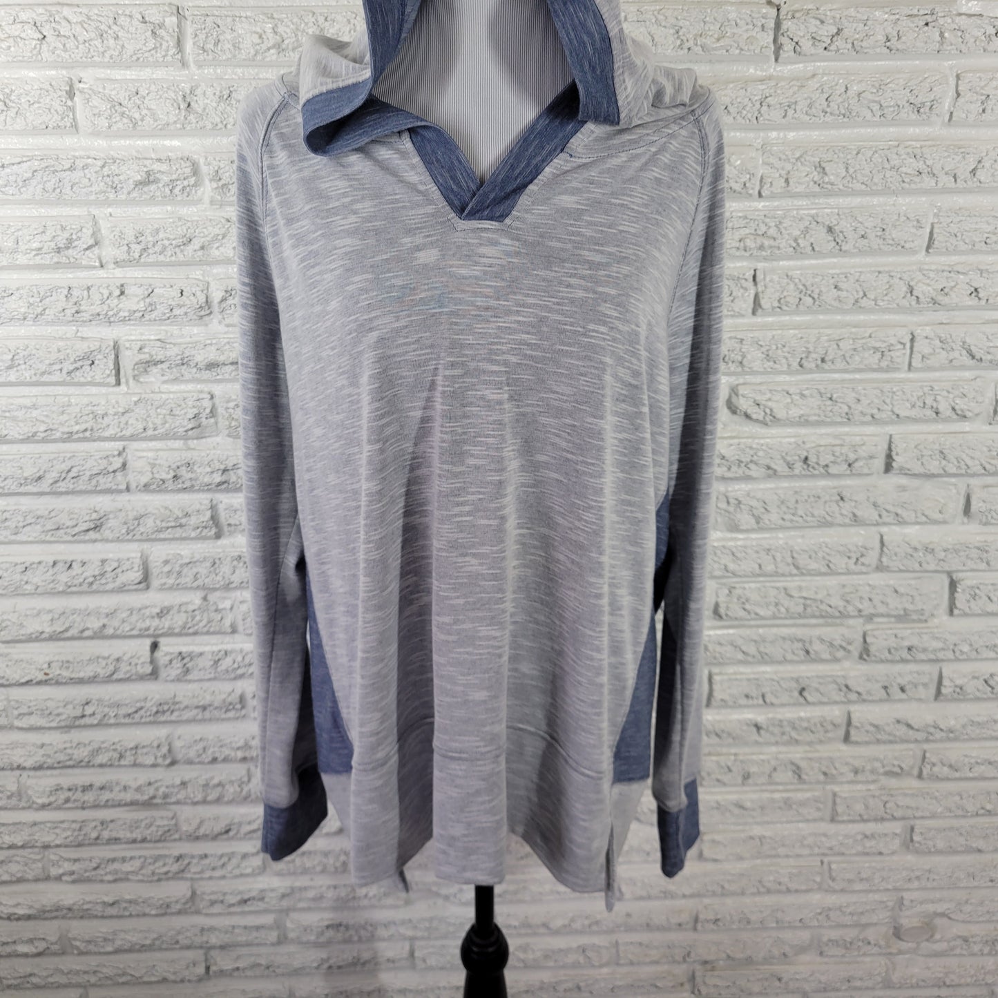 Danskin Now Women's XXL 20 Blue Gray Heather Hoodie Pullover Activewear BLU135E