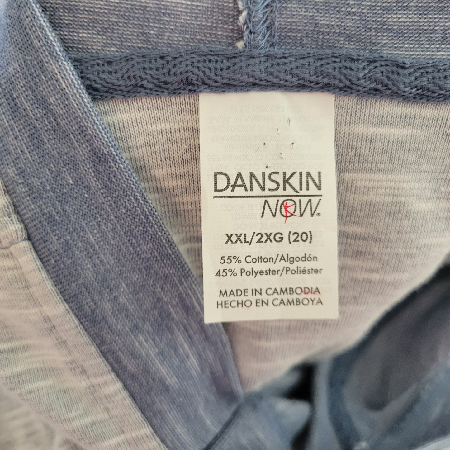 Danskin Now Women's XXL 20 Blue Gray Heather Hoodie Pullover Activewear BLU135E