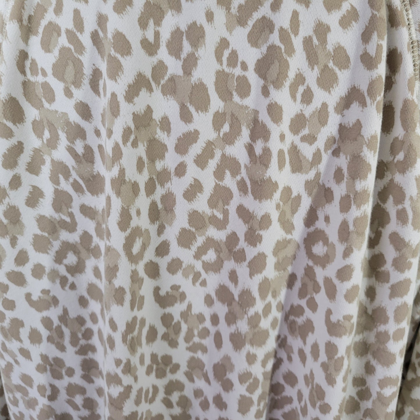 Old Navy Women's 2X Plus Tan White Animal Print Sweatshirt Cotton Blend SWE186E