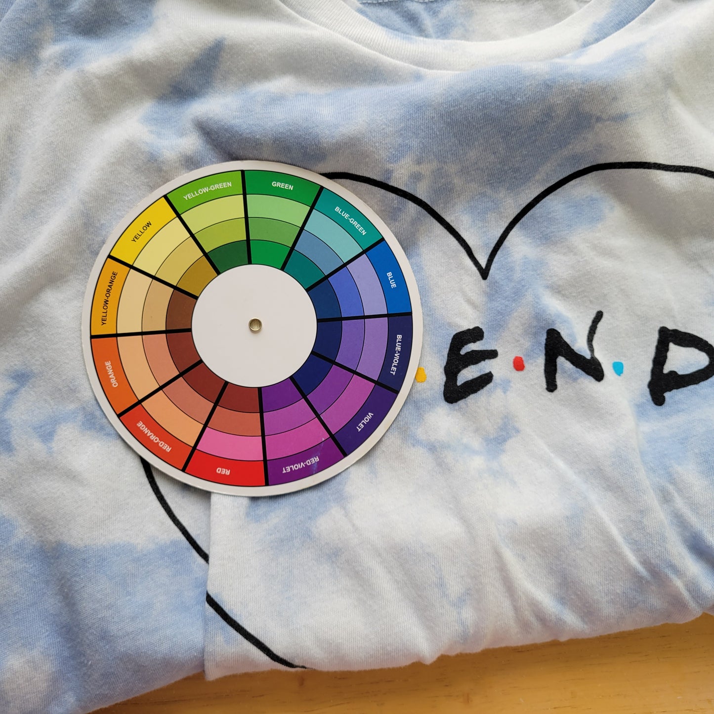 Friends Women's 2X Plus Blue Tie Dye T-Shirt Cotton Blend Crew Neck TV TIE40E